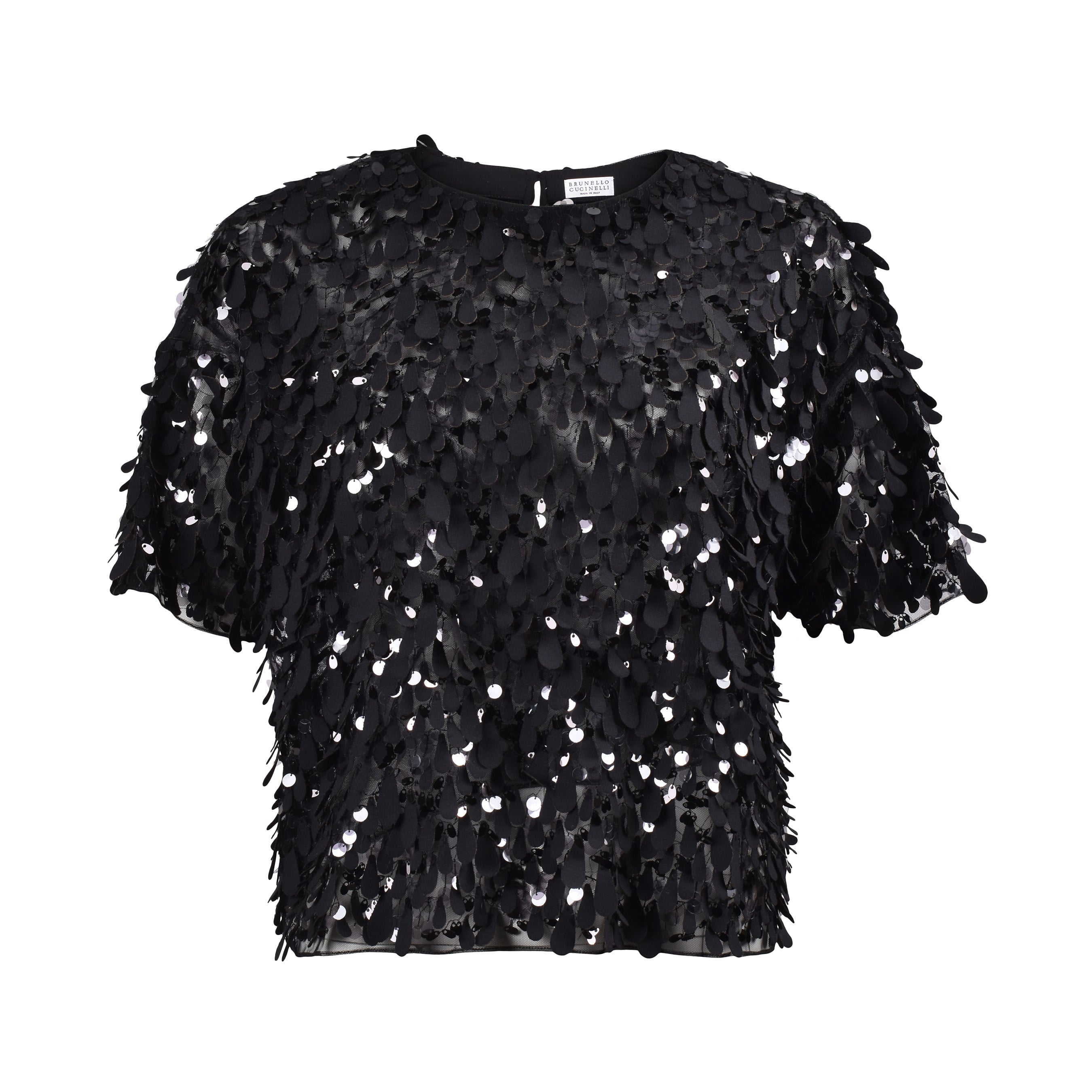BRUNELLO CUCINELLI WOMEN'S BLACK SEQUIN EMBELLISHED SHIRT