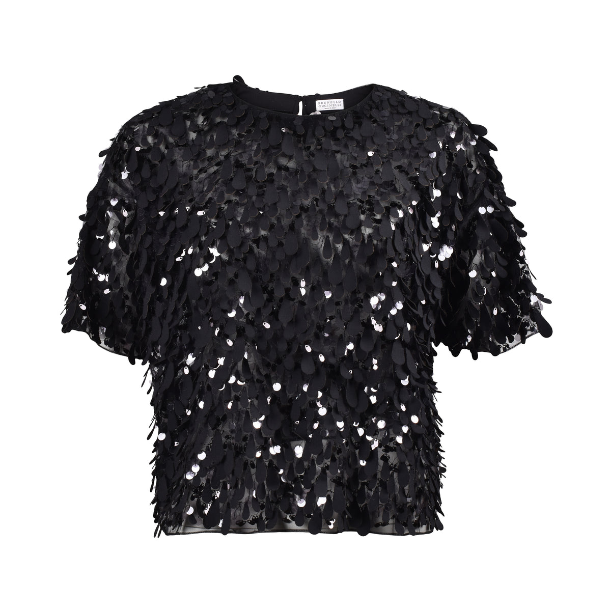 BRUNELLO CUCINELLI WOMEN'S BLACK SEQUIN EMBELLISHED SHIRT