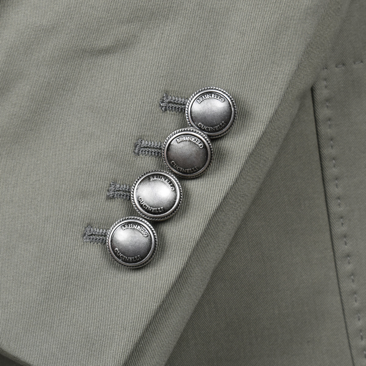 BRUNELLO CUCINELLI MEN'S SAGE COTTON DOUBLE BREASTED SUIT