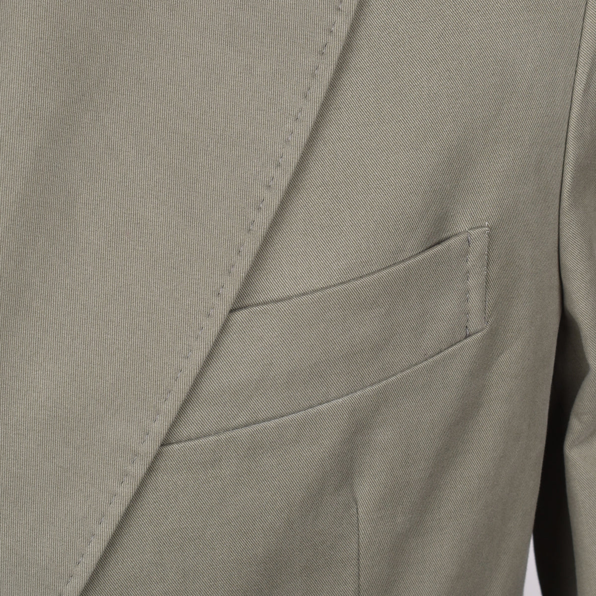 BRUNELLO CUCINELLI MEN'S SAGE COTTON DOUBLE BREASTED SUIT