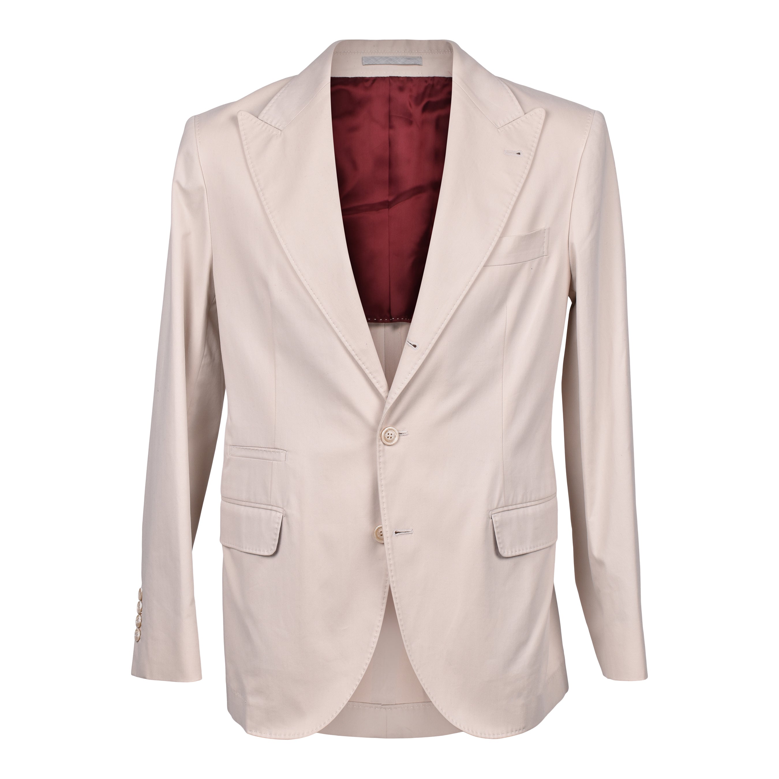 BRUNELLO CUCINELLI MEN'S BEIGE THREE-BUTTON CASUAL SUIT