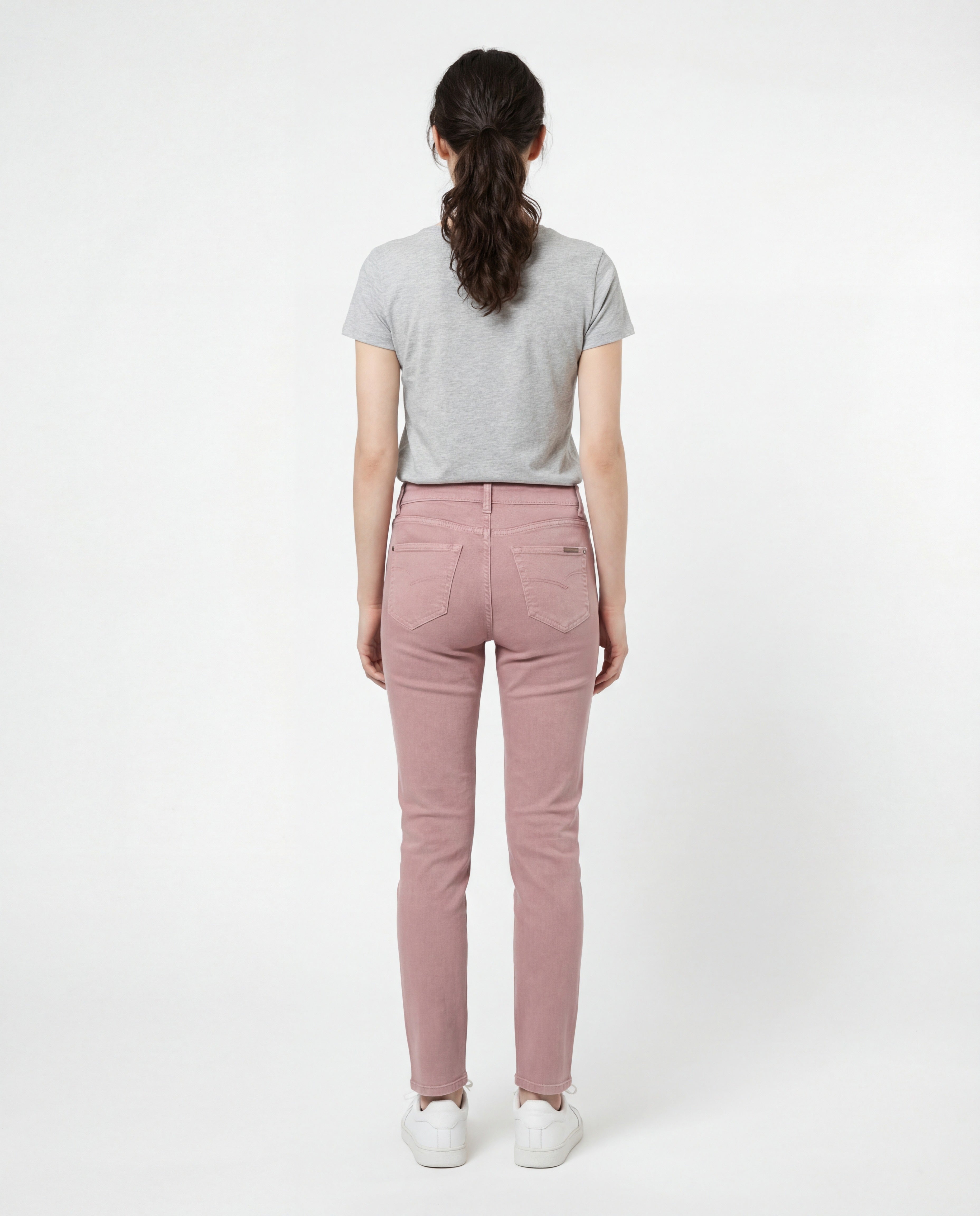 BRUNELLO CUCINELLI WOMEN'S PINK SAND DENIM TROUSERS