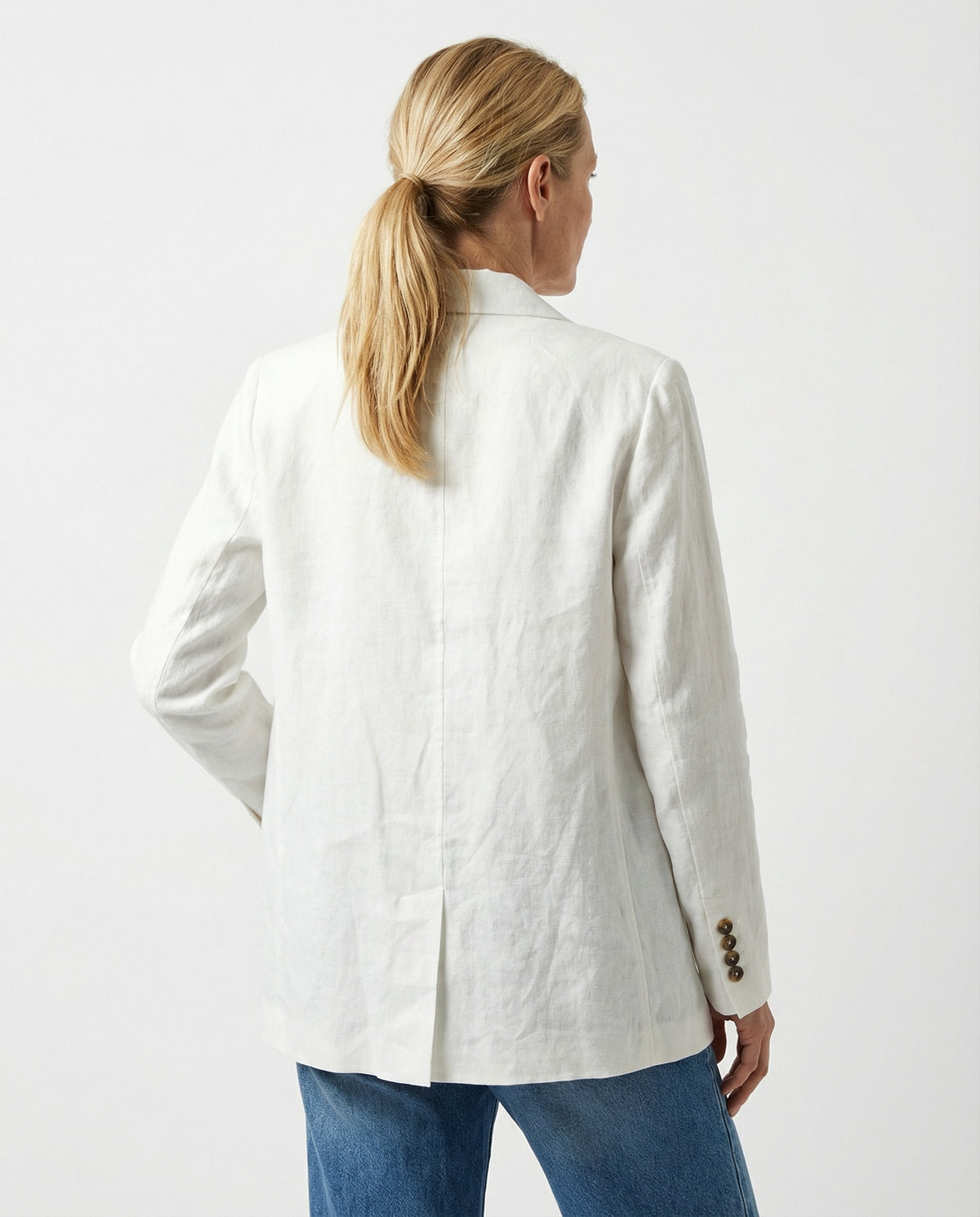 BRUNELLO CUCINELLI WOMEN'S WHITE DOUBLE BREASTED BLAZER