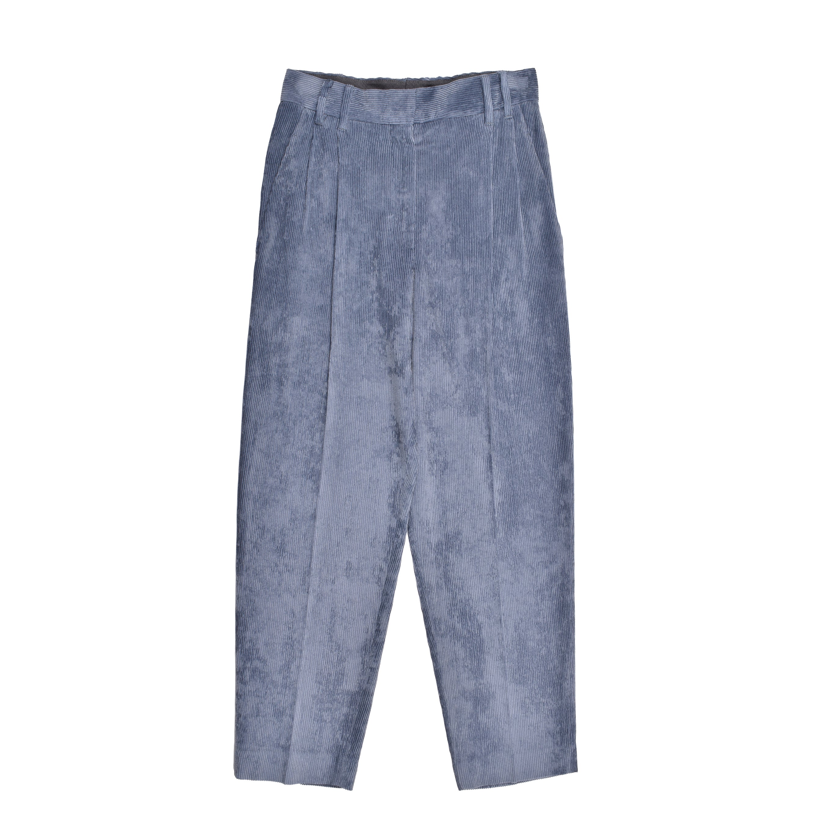 BRUNELLO CUCINELLI WOMEN'S BLUE CORDUROY TROUSERS