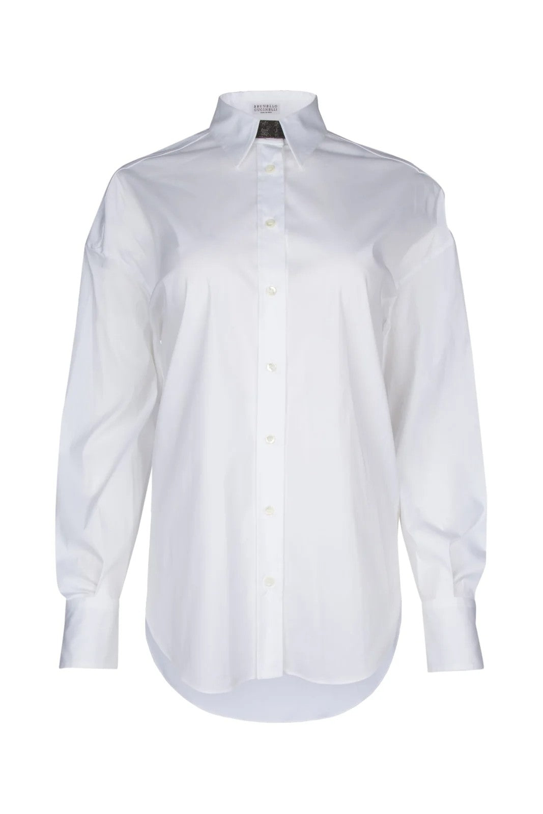 BRUNELLO CUCINELLI WOMEN'S WHITE OVERSIZED COTTON SHIRT