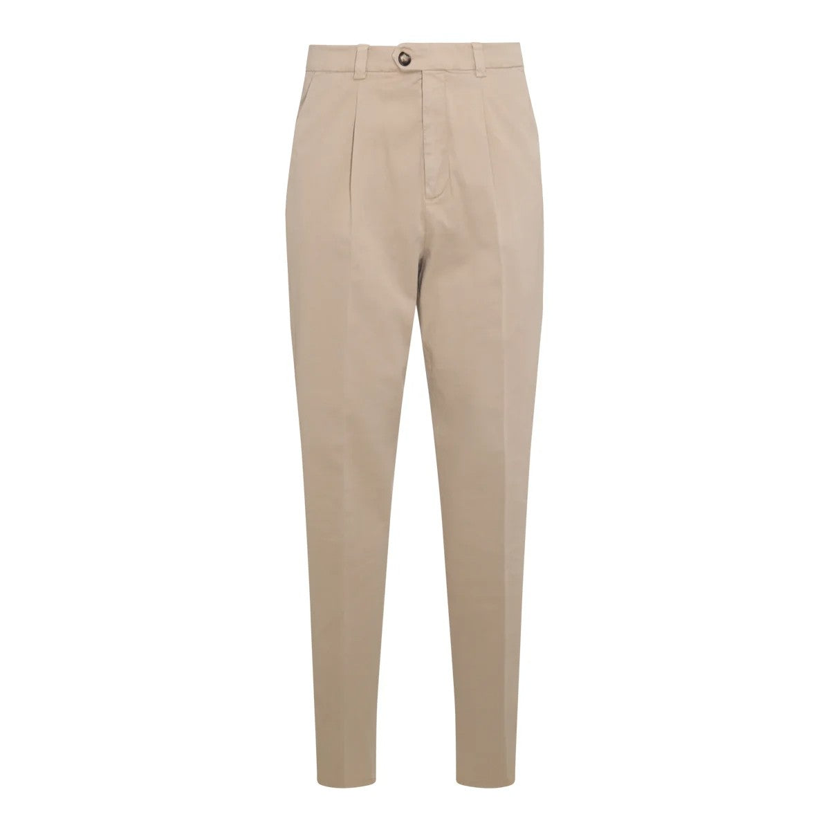 BRUNELLO CUCINELLI MEN'S LIGHT CAMEL COTTON TROUSERS