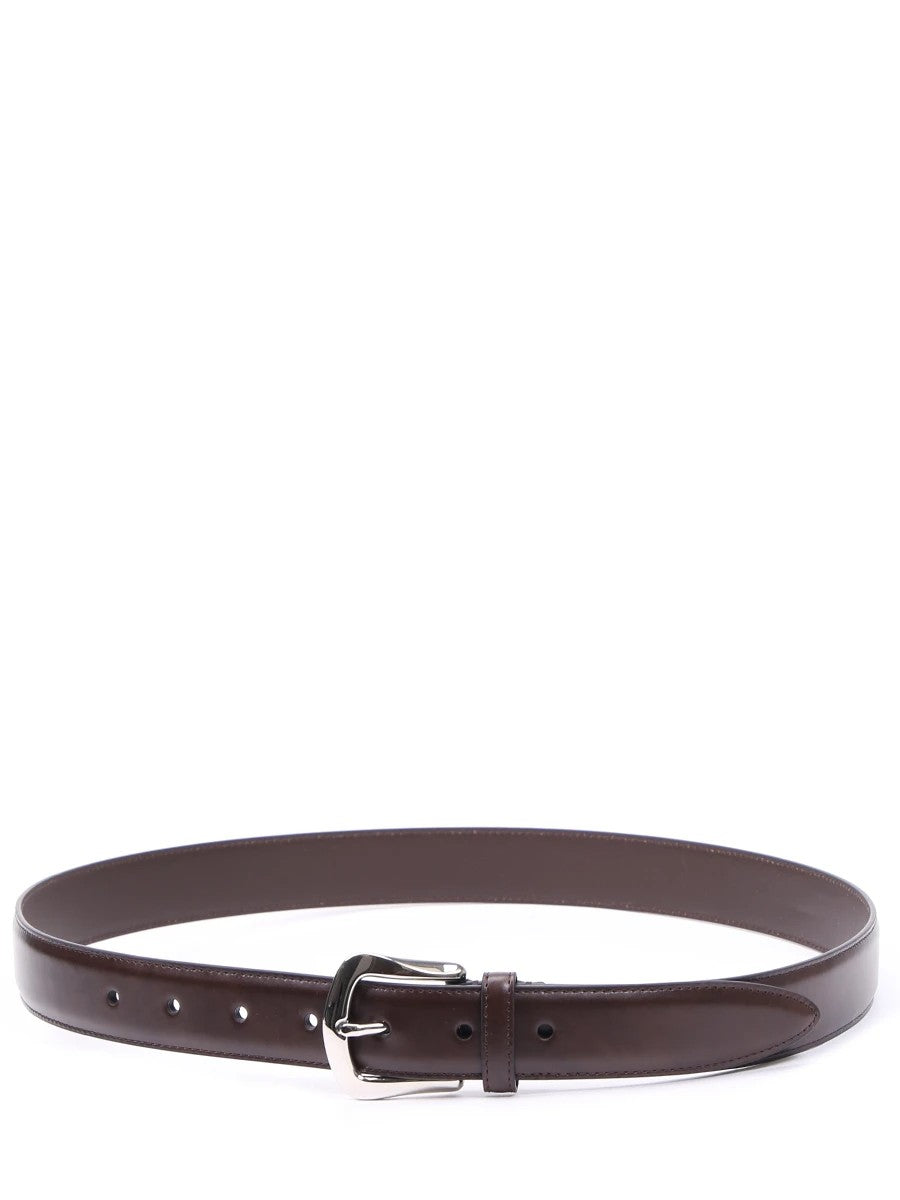 BRUNELLO CUCINELLI MEN'S MOORS HEAD LEATHER BELT