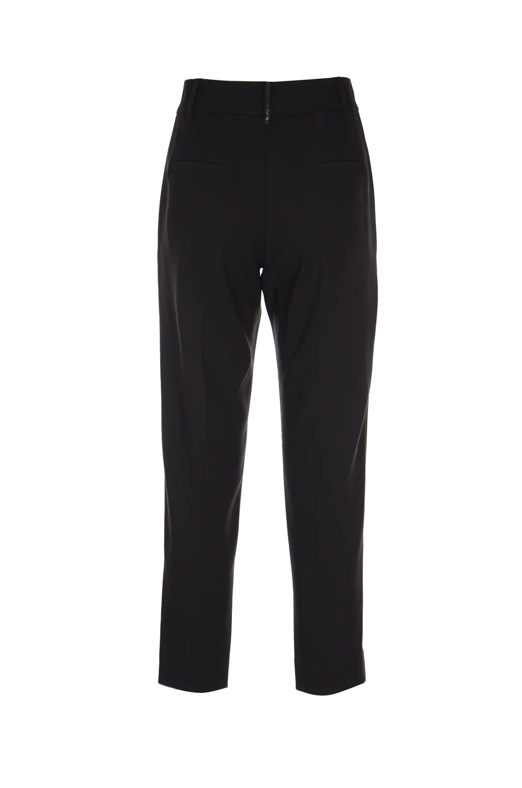 BRUNELLO CUCINELLI WOMEN'S BLACK VIRGIN WOOL BLEND TROUSERS