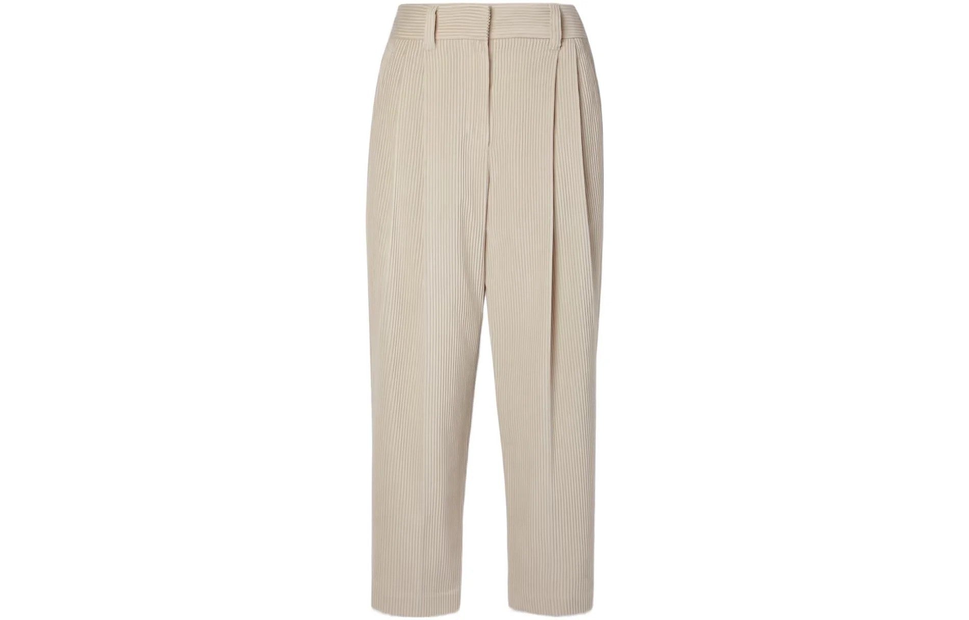BRUNELLO CUCINELLI WOMEN'S BEIGE RELAXED CORDUROY TROUSERS