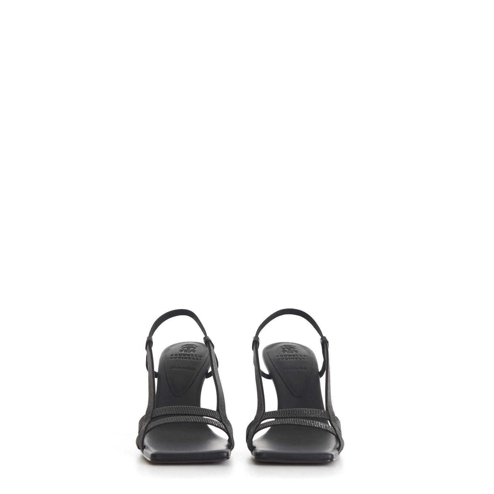 BRUNELLO CUCINELLI WOMEN'S BLACK LEATHER OPEN-TOE SANDALS