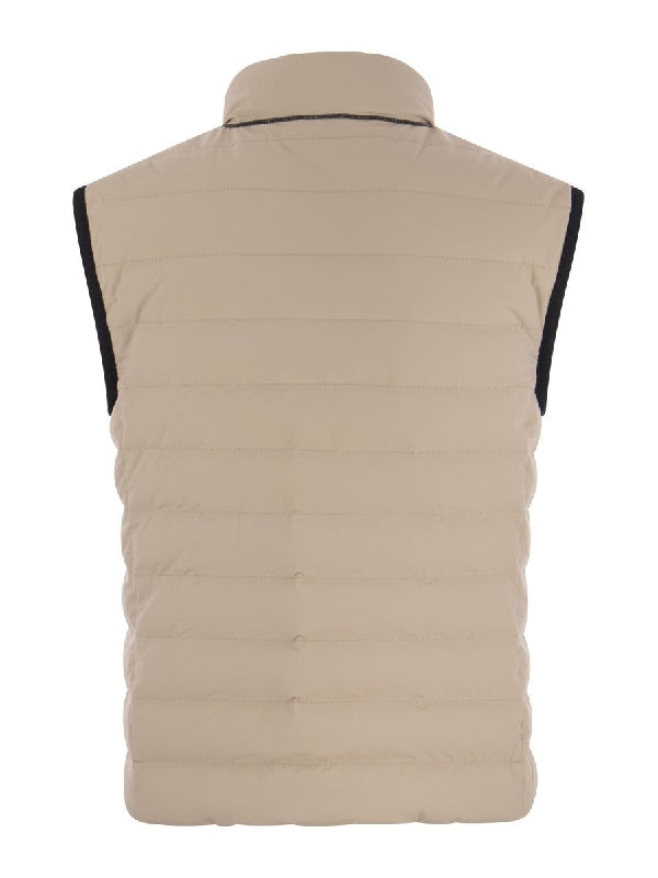BRUNELLO CUCINELLI WOMEN'S CLAY QUILTED SLEEVELESS JACKET