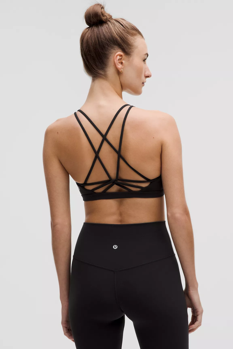 Lululemon Nulu Strappy Scoop-Neck Bra  In BLK