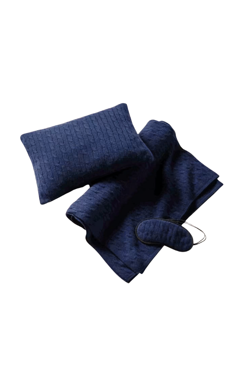 Ralph Lauren Iconic Cable Cashmere Travel Gift Set Navy