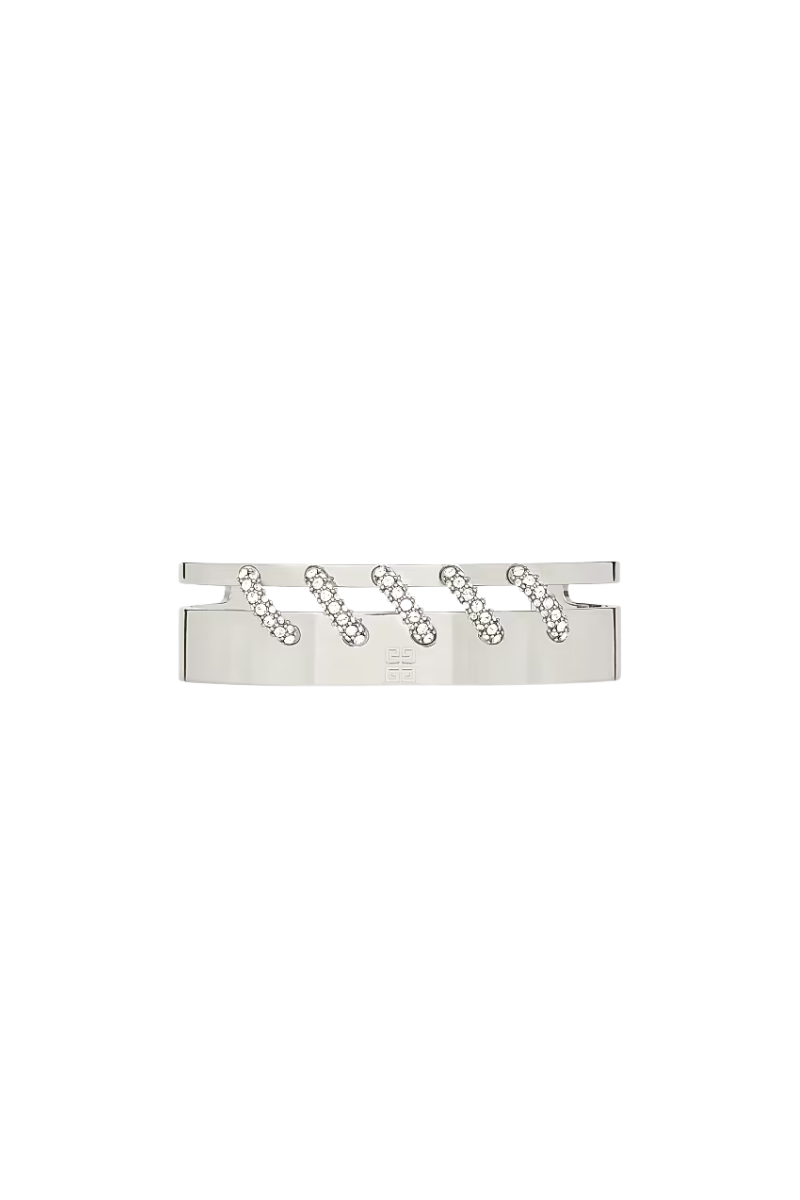 Givenchy Stitch Crystal Silvery Hand Cuff-Silvery