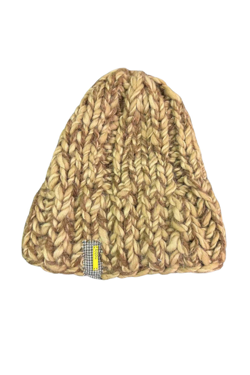 Nobis Jaylen Wool Fisherman Beanie - Brown/Gold
