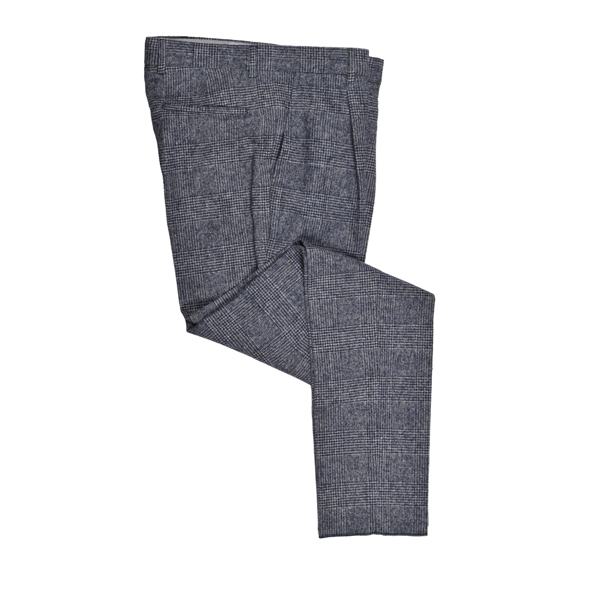 BRUNELLO CUCINELLI MEN'S BLUE WOOL CHECK SUIT