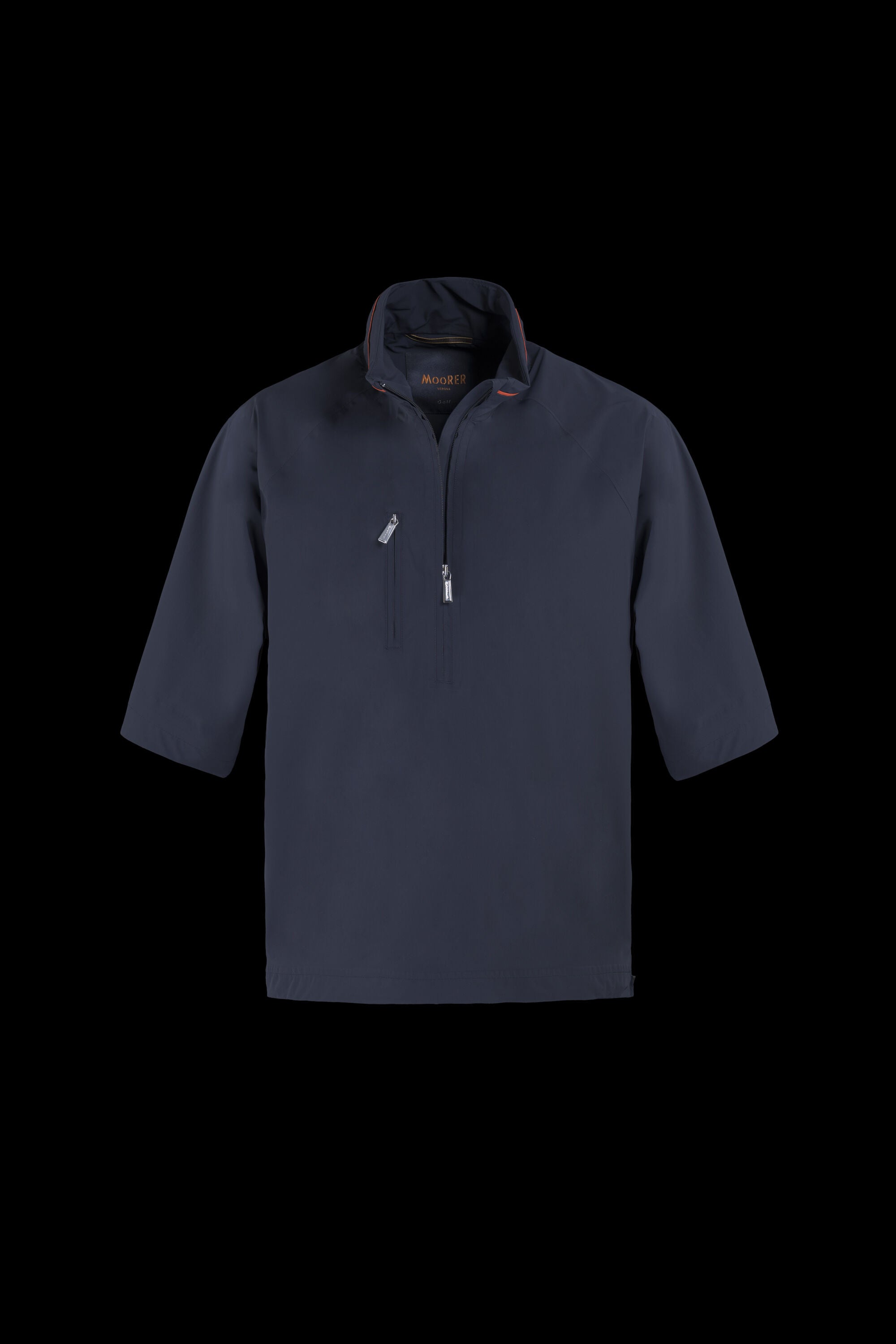 MOORER MEN'S DARK BLUE HALF ZIP JACKET