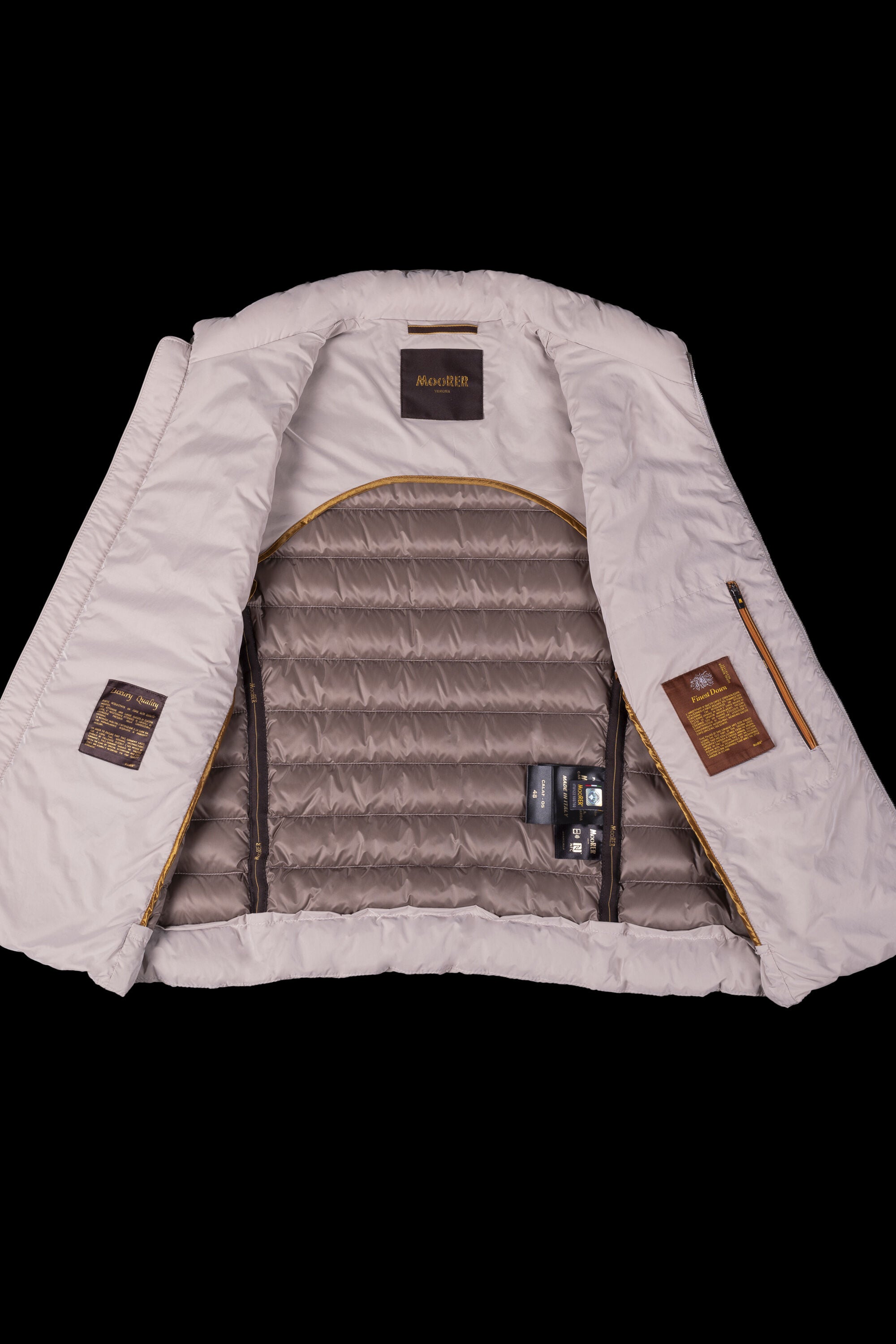 MOORER MEN'S BEIGE QUILTED ZIP-UP VEST