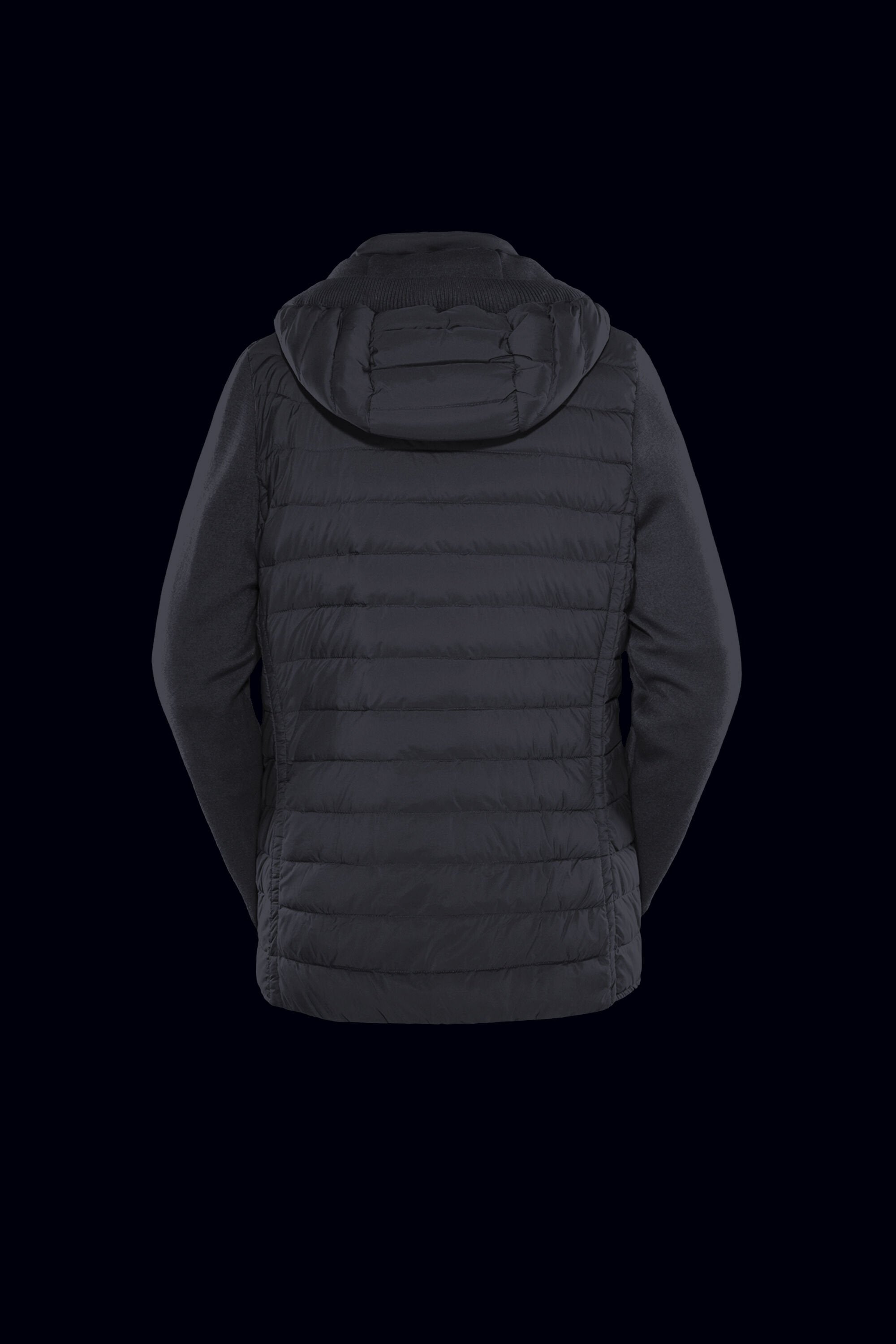 MOORER MEN'S BLACK QUILTED HOODED JACKET