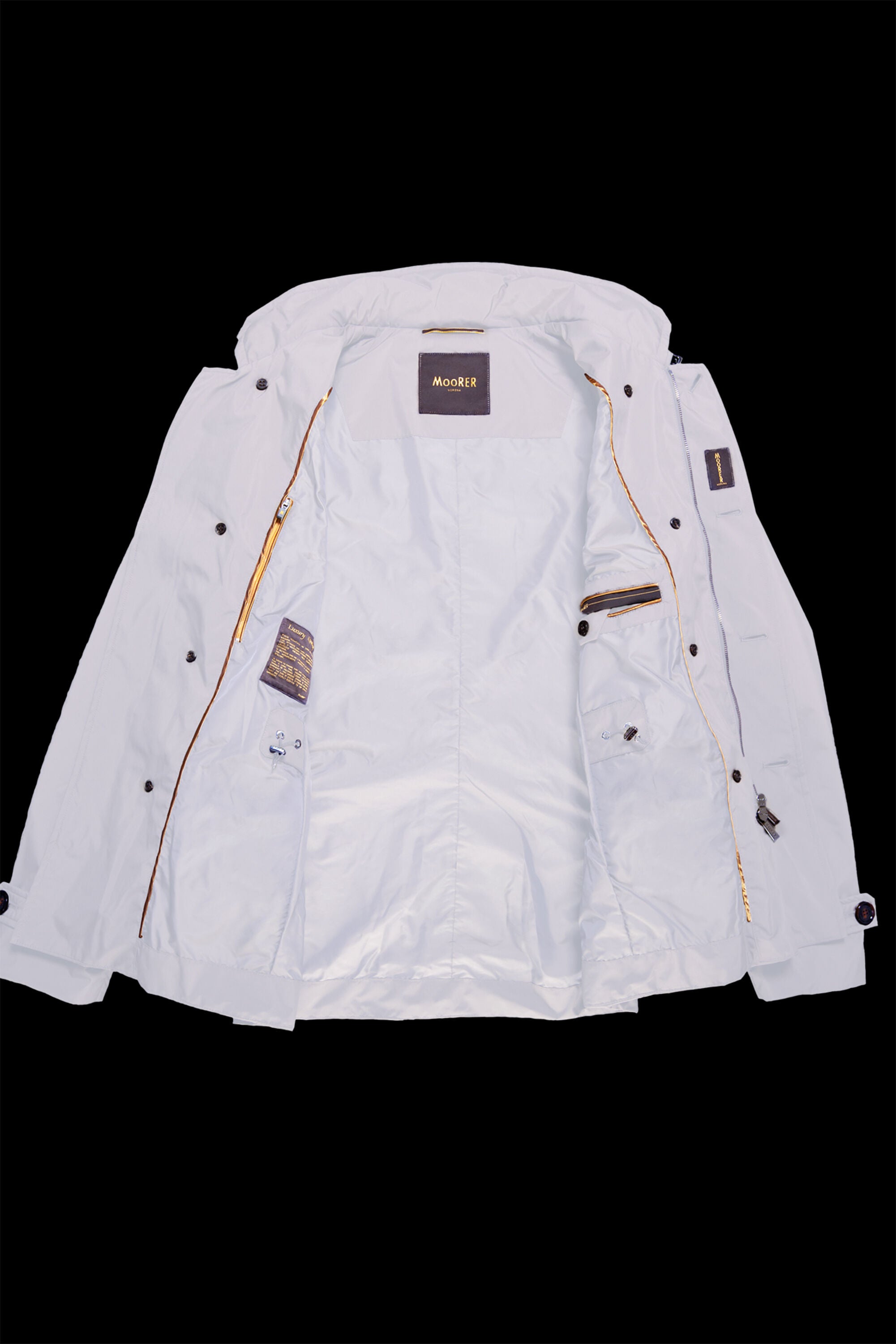 MOORER MEN'S IVORY DOUBLE-BREASTED TAILORED JACKET