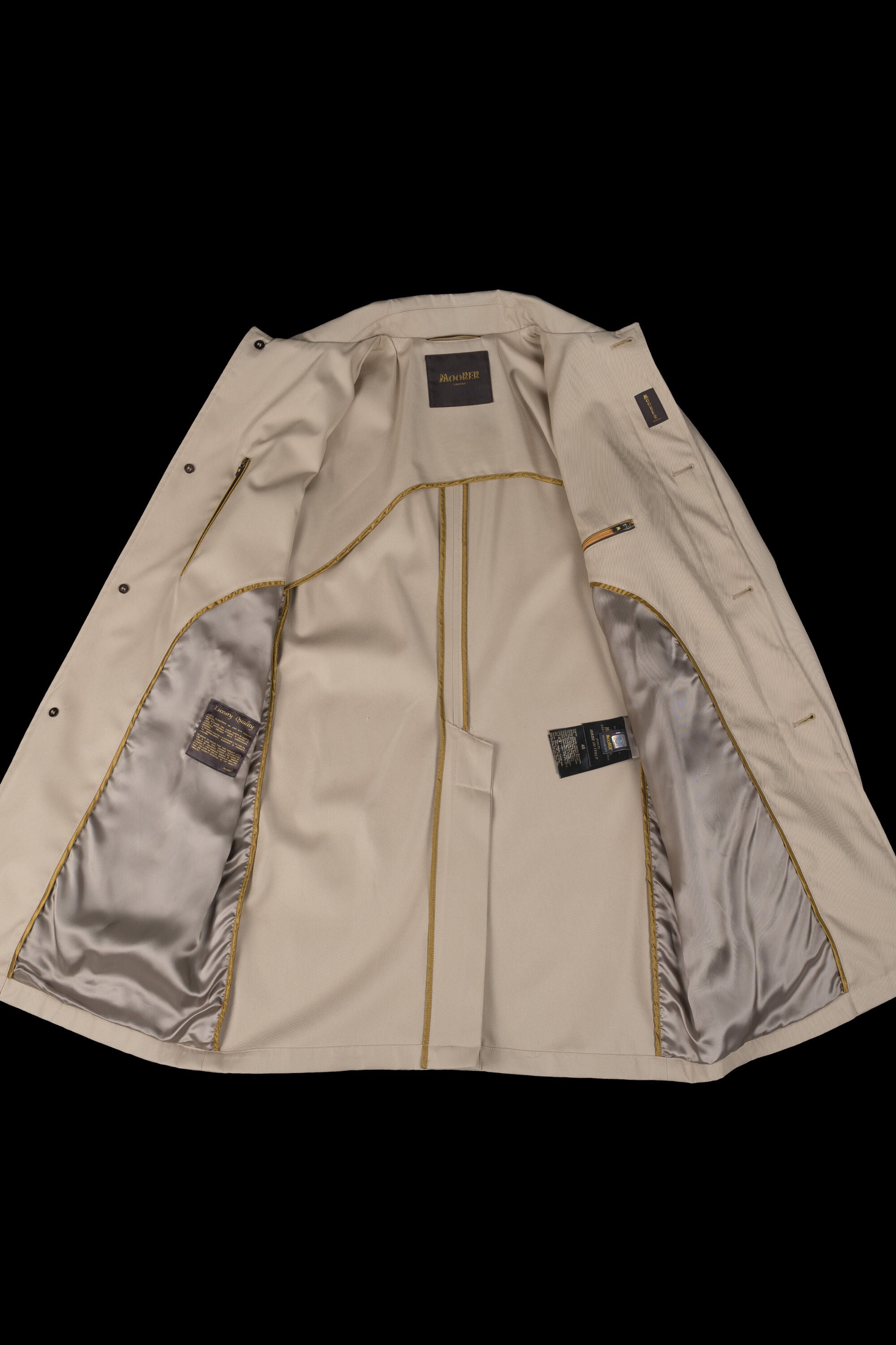 MOORER MEN'S BEIGE SINGLE-BREASTED COAT