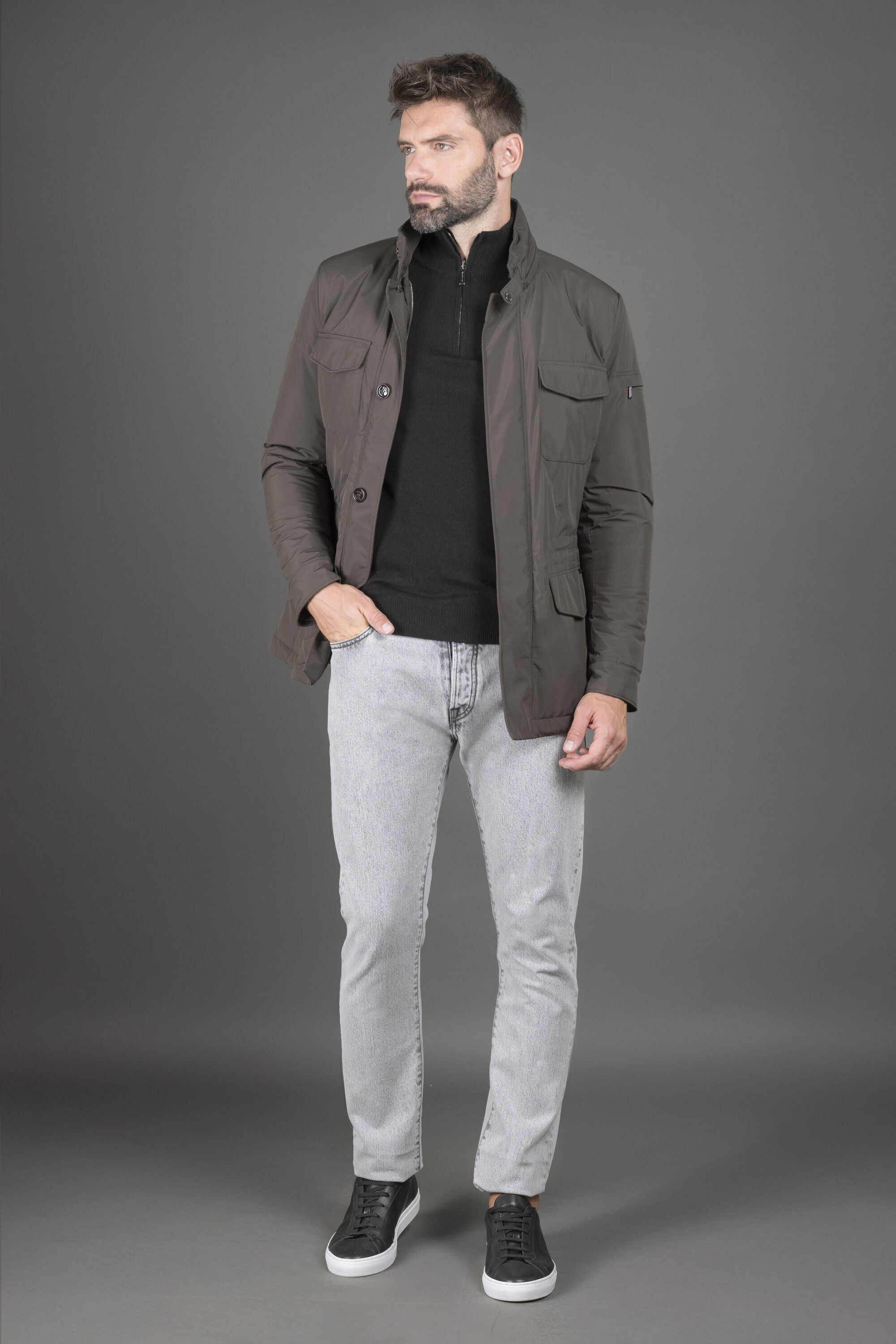 MOORER MEN'S FOREST GREEN BUTTON-UP JACKET