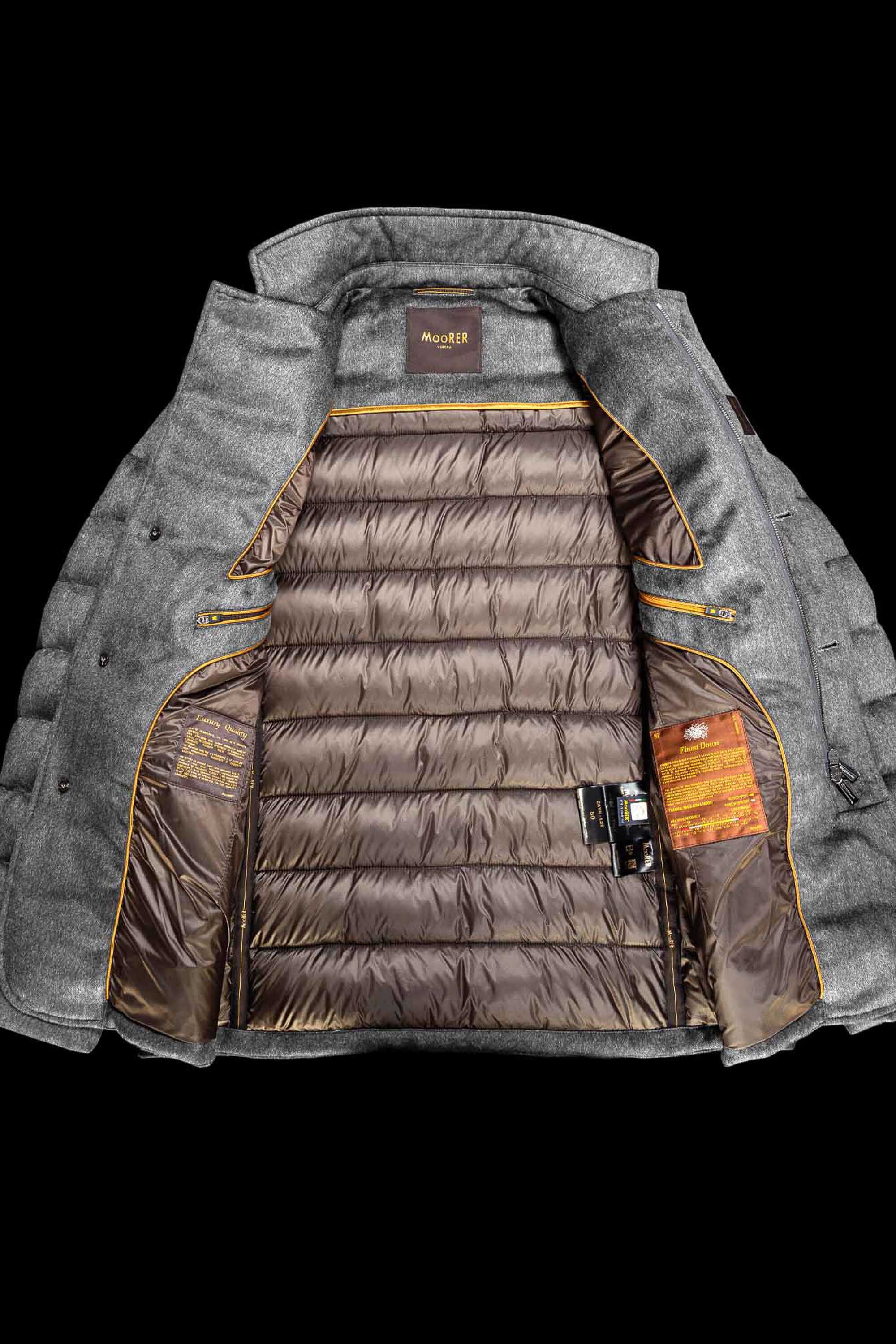MOORER MEN'S GRAY QUILTED JACKET WITH LINING