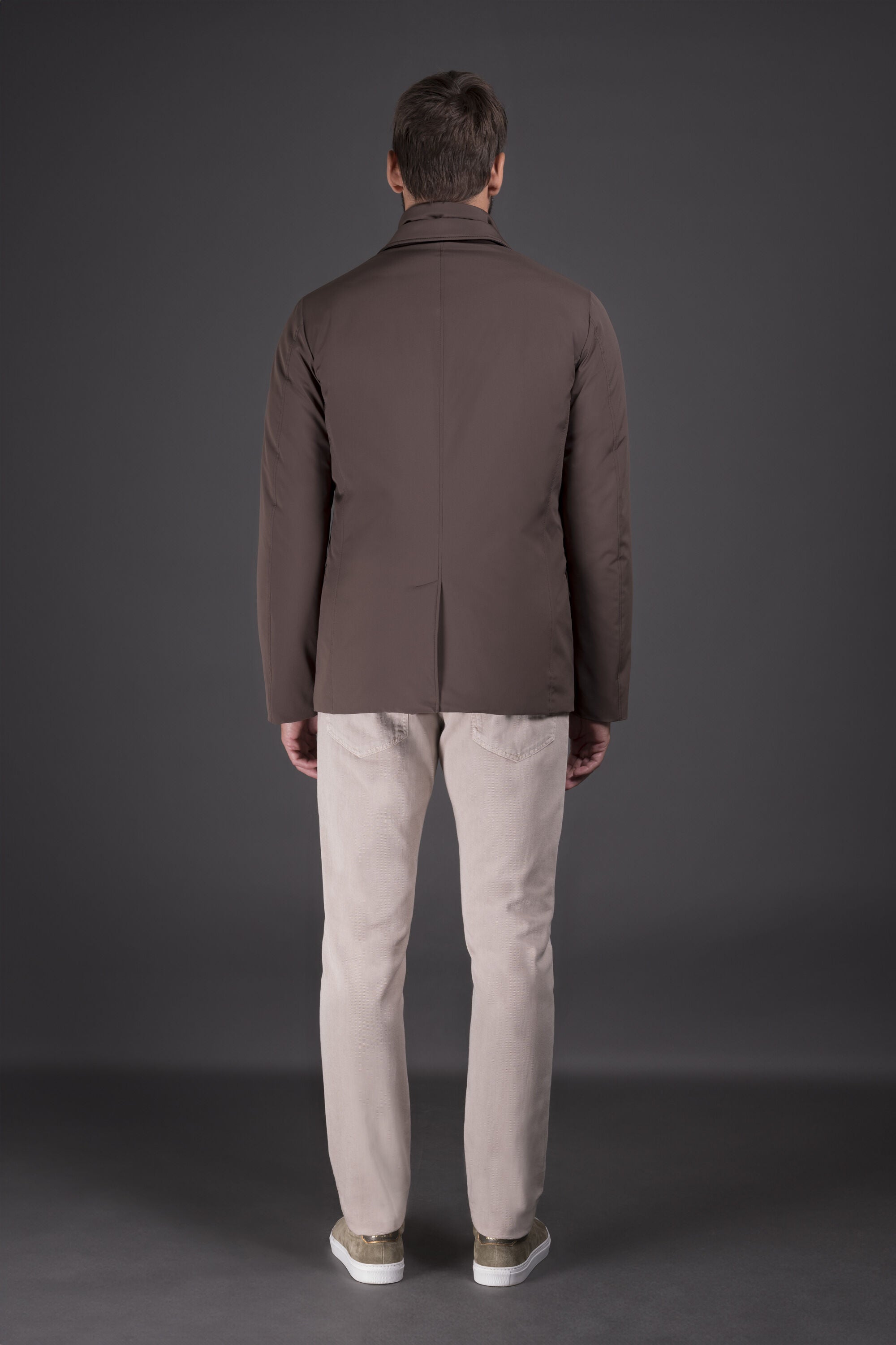 MOORER MEN'S BROWN TAILORED JACKET WITH BUTTONS