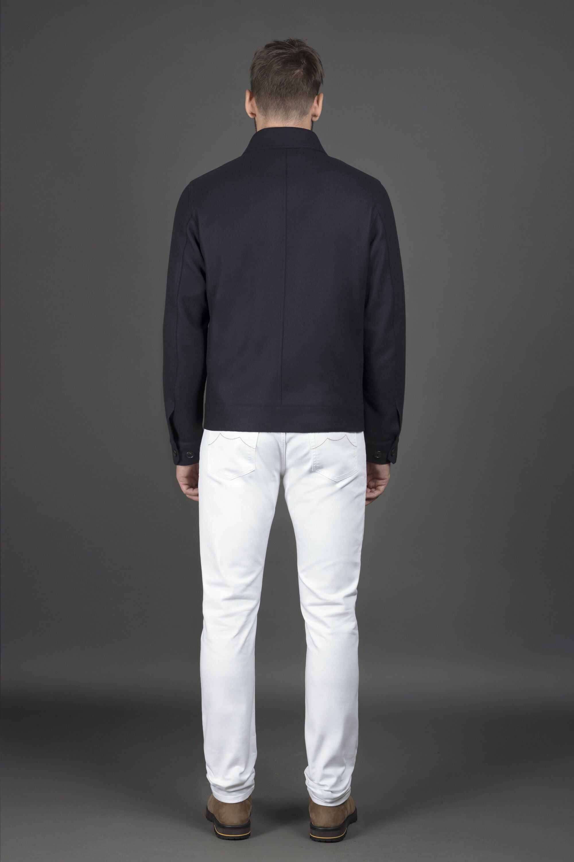 MOORER MEN'S DARK BLUE JACKET WITH POCKETS