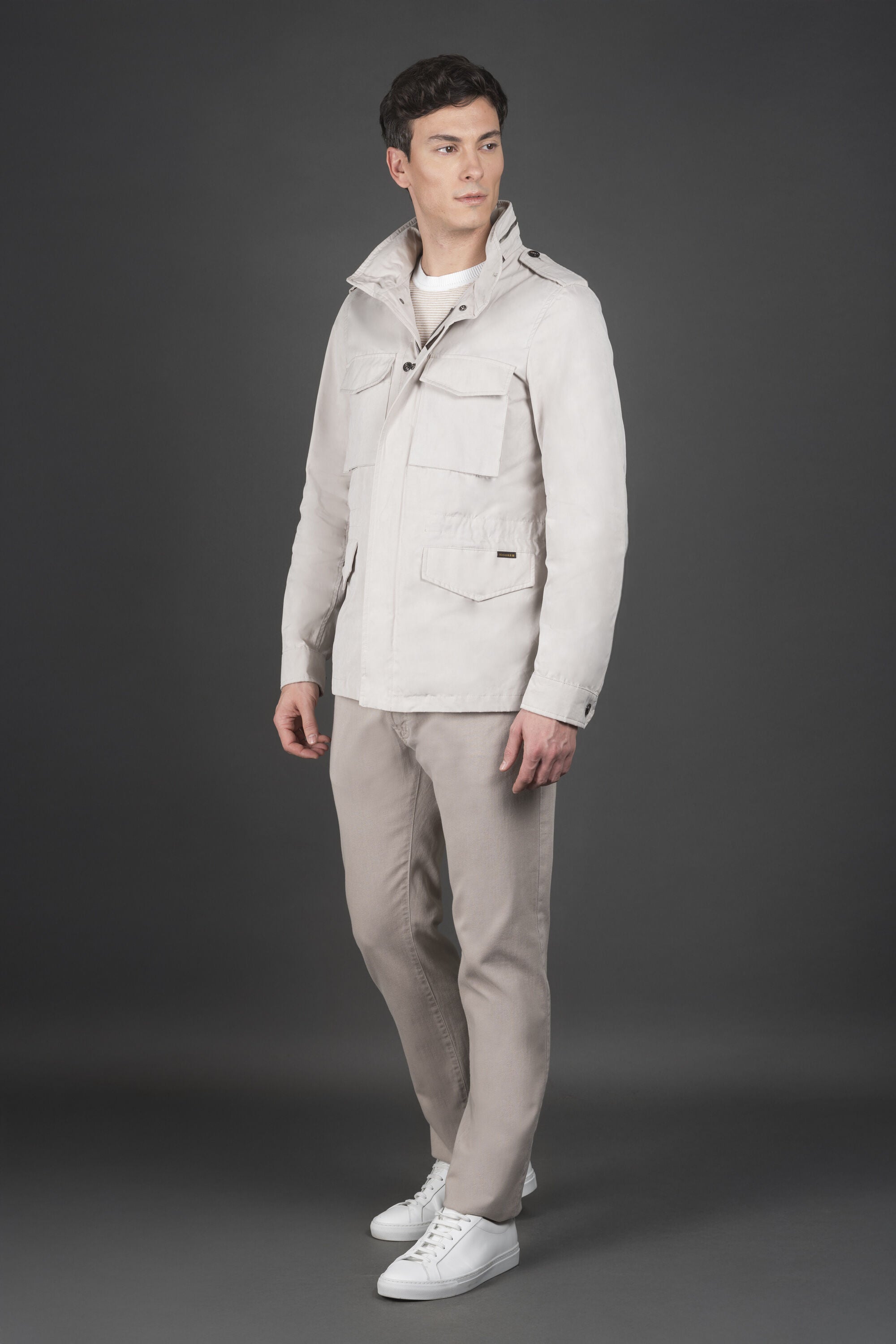 MOORER MEN'S LIGHT BEIGE FIELD JACKET