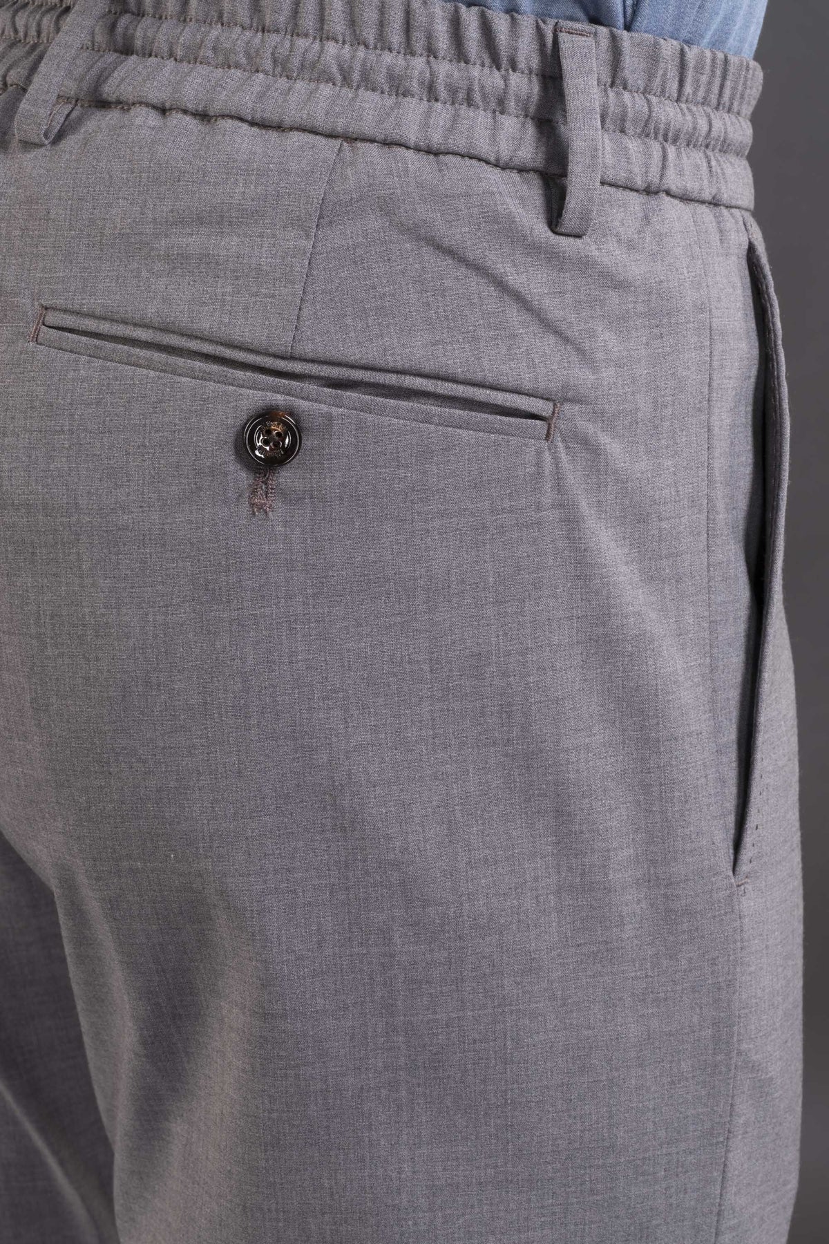 MOORER MEN'S LIGHT GREY TAILORED TROUSERS