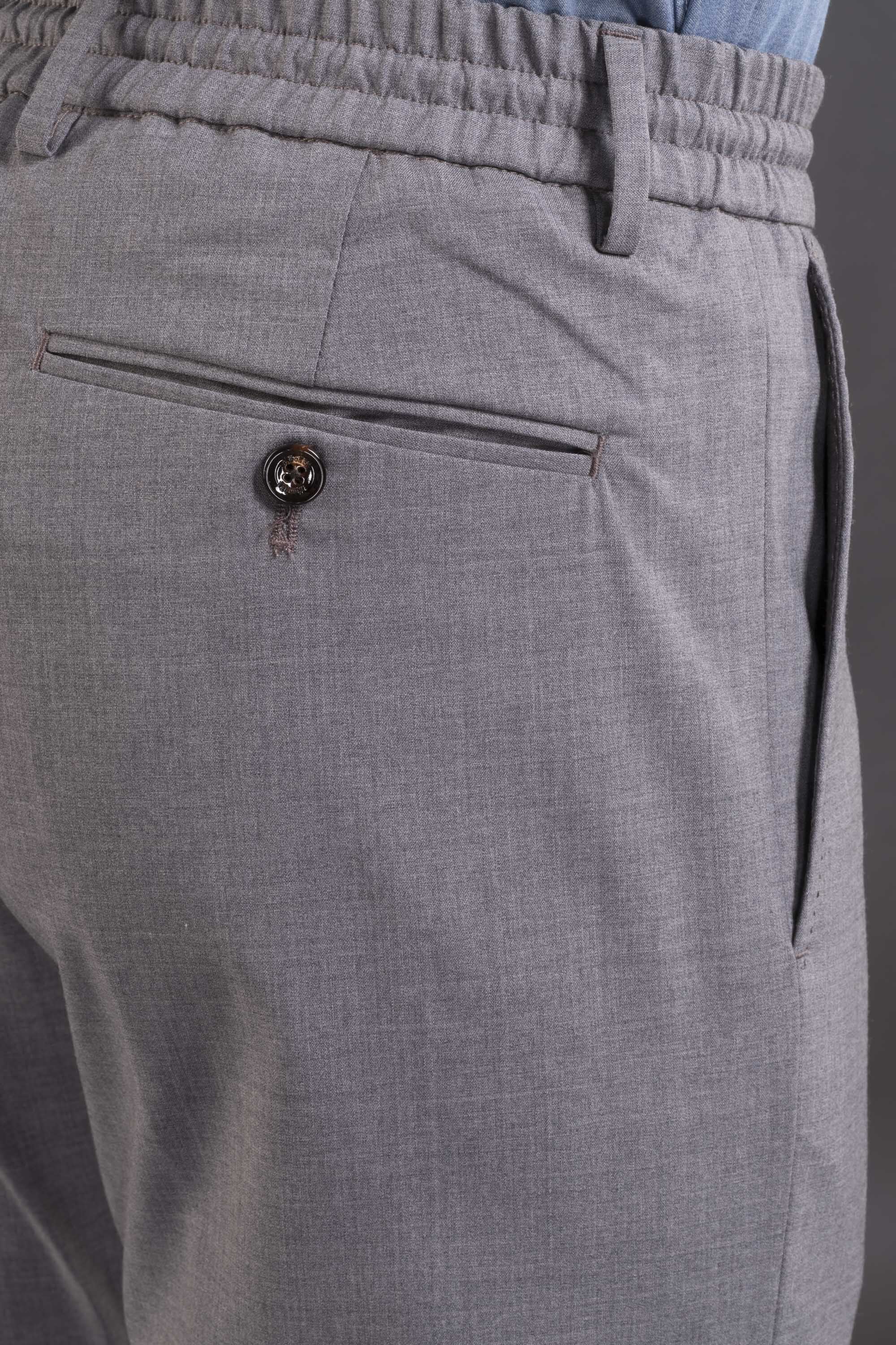 MOORER MEN'S LIGHT GREY TAILORED TROUSERS