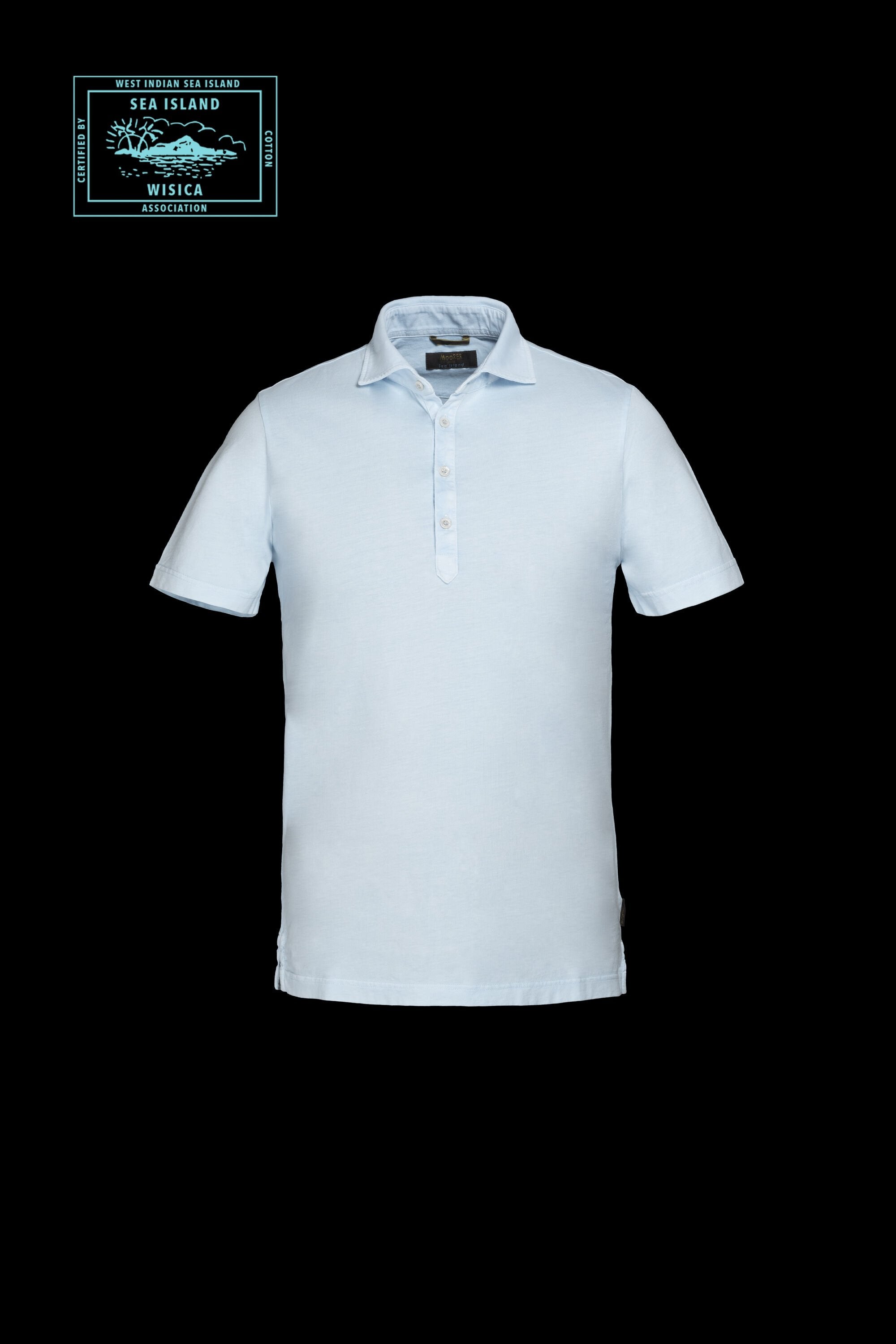 MOORER MEN'S LIGHT BLUE POLO SWEATER