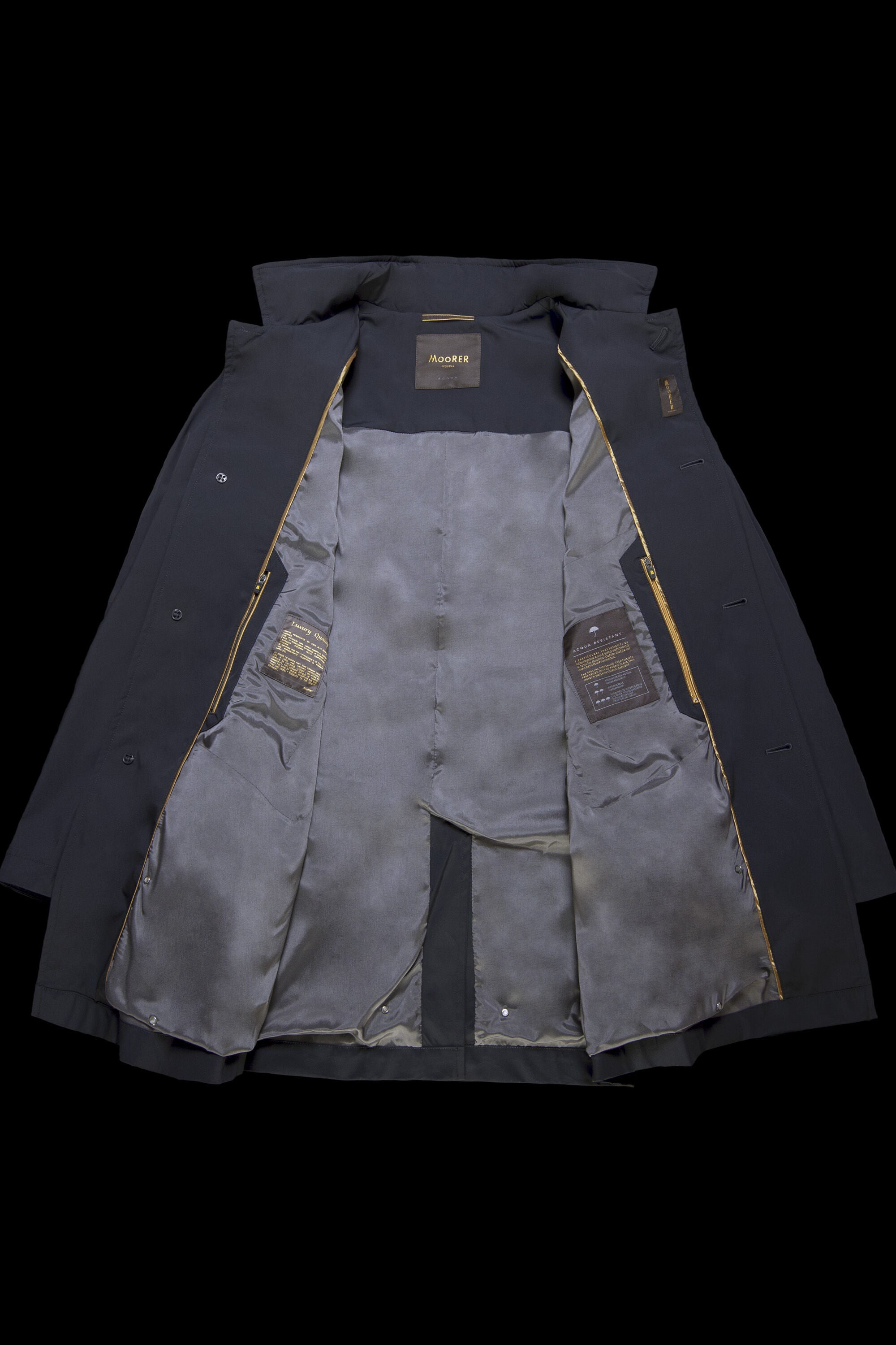 MOORER MEN'S DARK BLUE TAILORED COAT