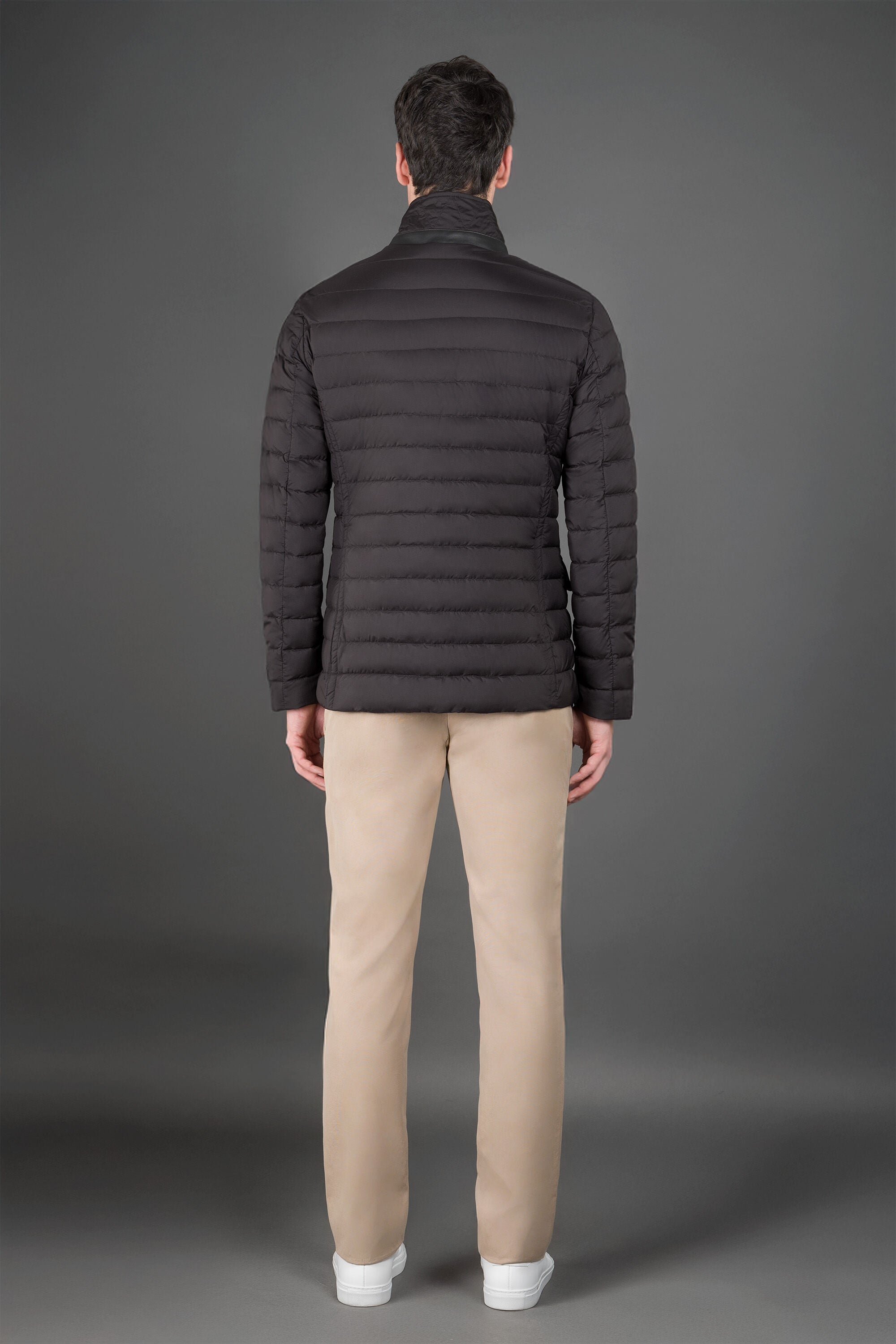 MOORER MEN'S BLACK QUILTED JACKET WITH POCKETS