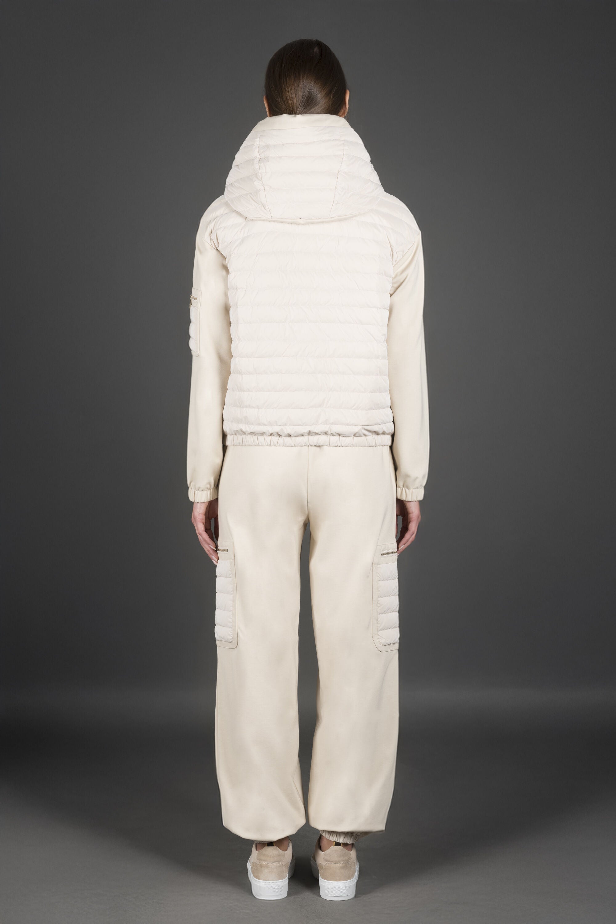 MOORER WOMEN'S NUDE QUILTED JACKET AND TROUSERS