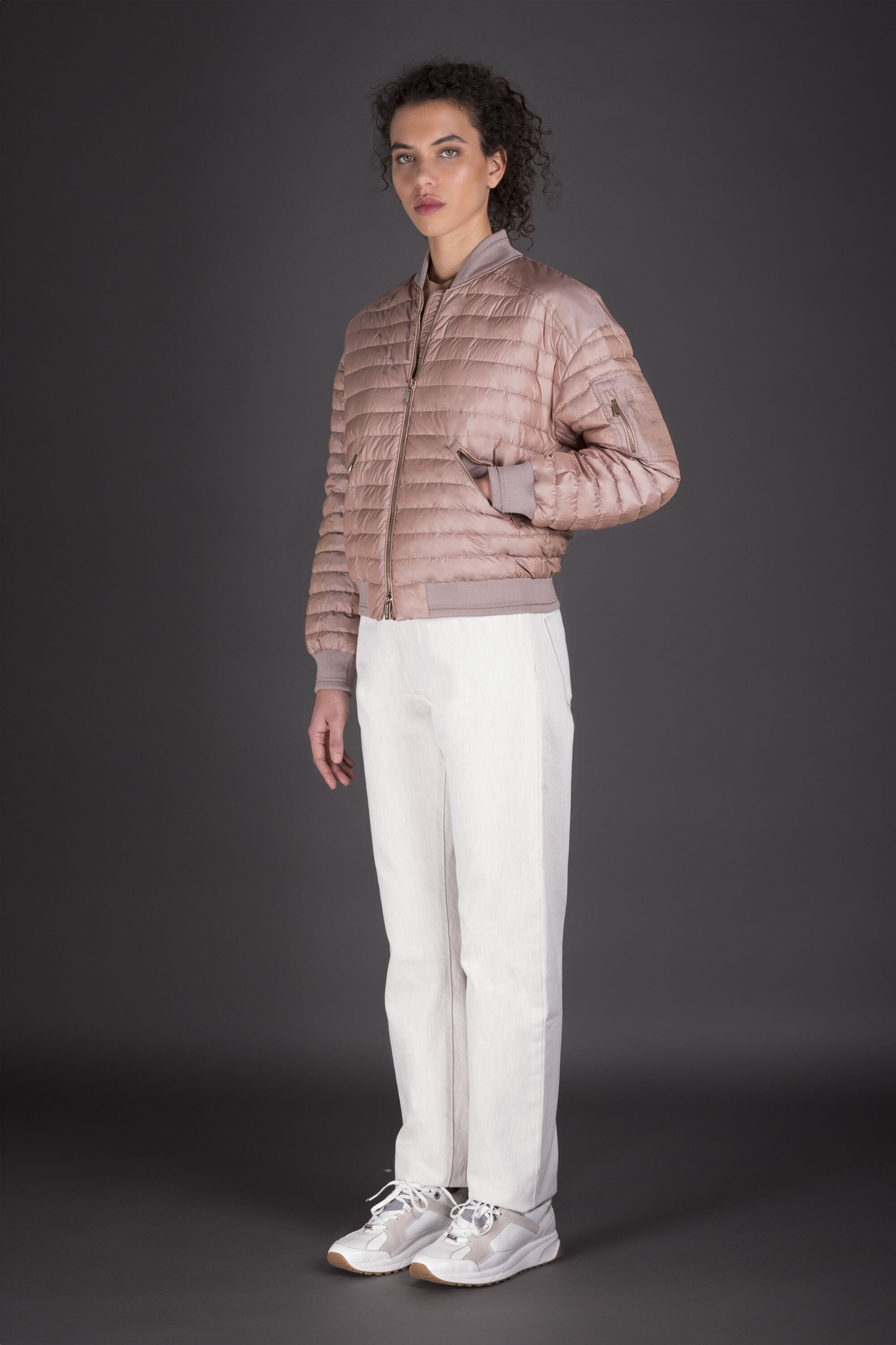 MOORER WOMEN'S DESERT QUILTED BOMBER JACKET