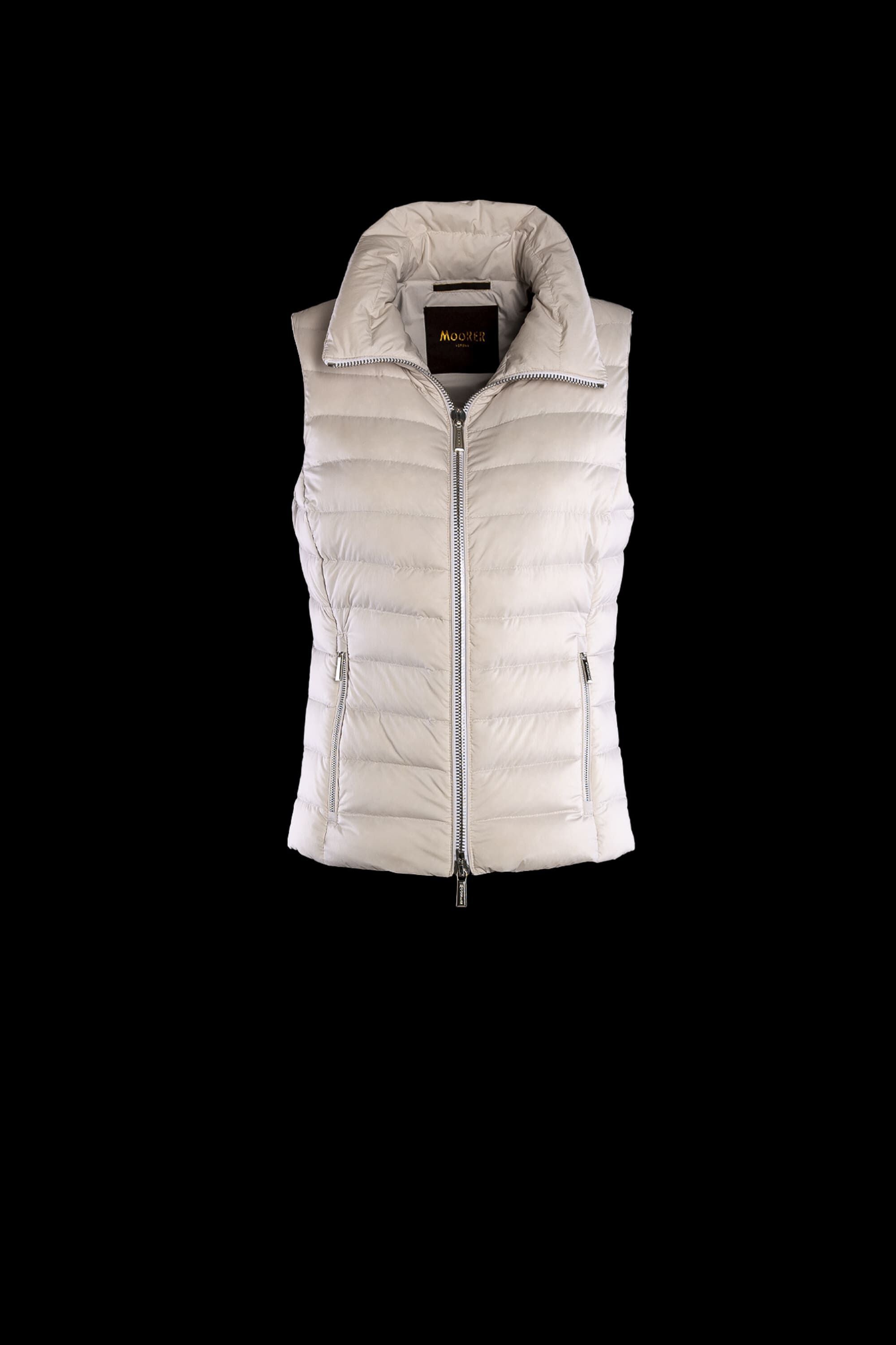 MOORER WOMEN'S IVORY QUILTED SLEEVELESS VEST
