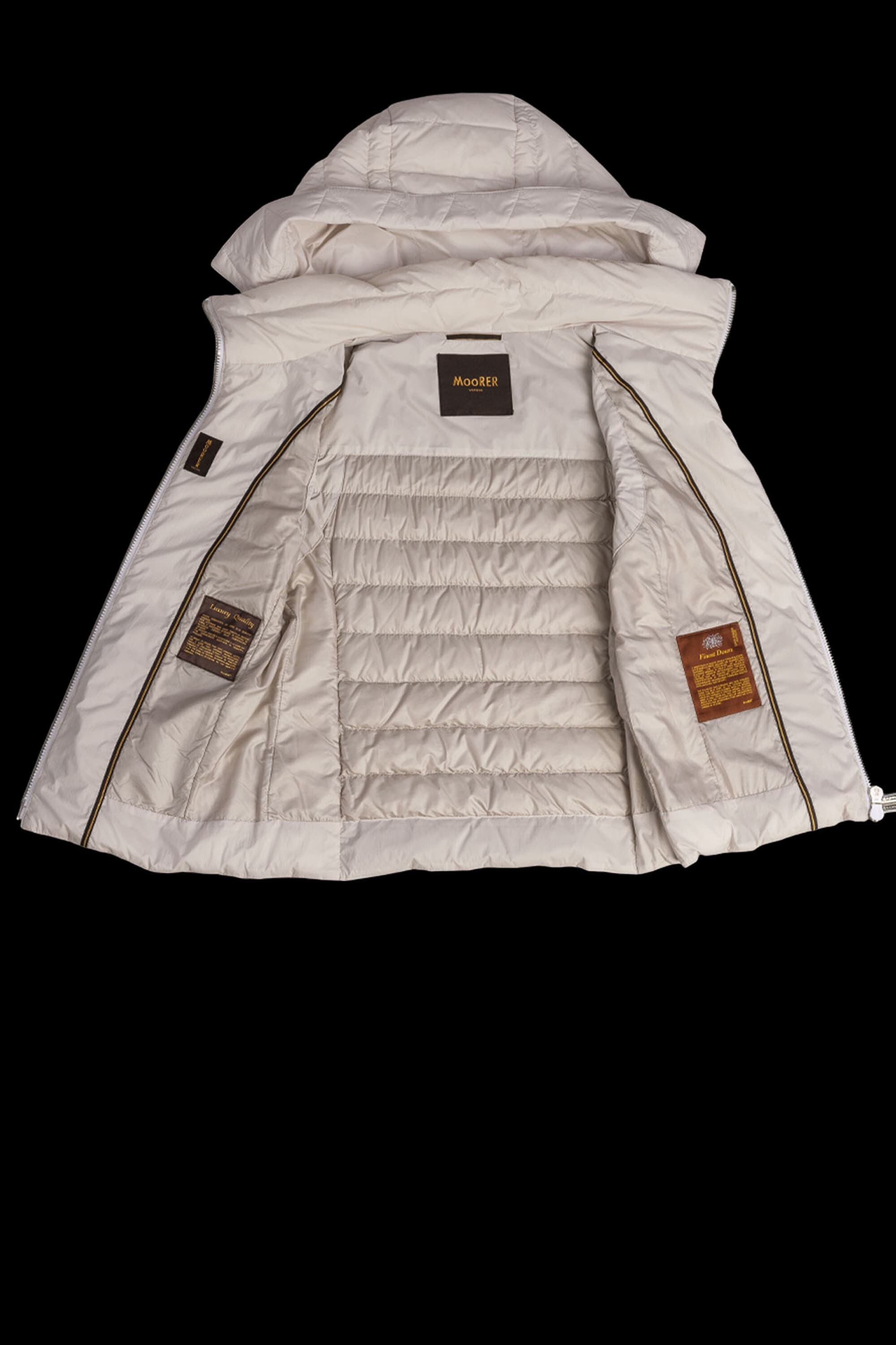 MOORER WOMEN'S IVORY QUILTED SLEEVELESS VEST