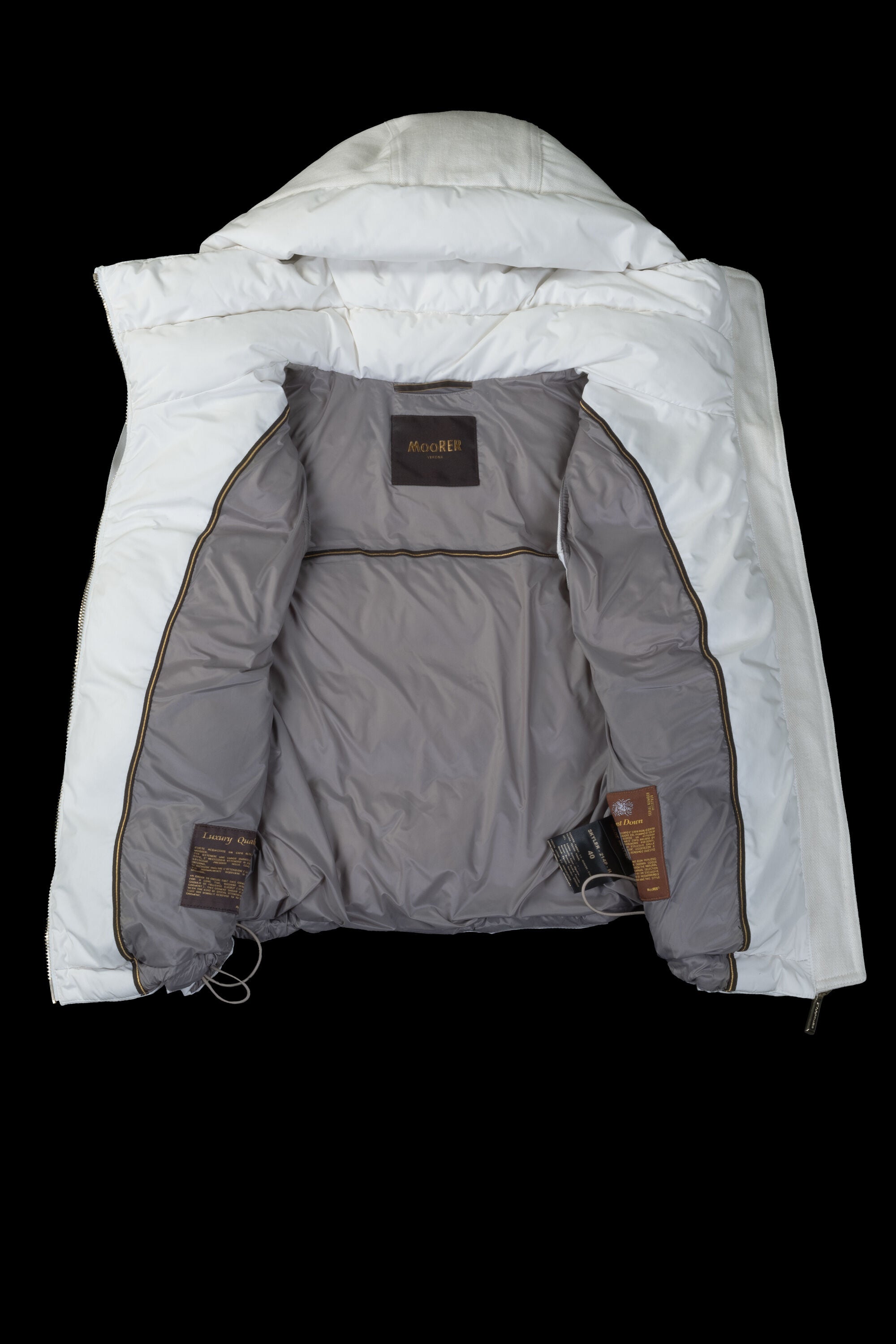 MOORER WOMEN'S ECRU QUILTED VEST WITH POCKETS