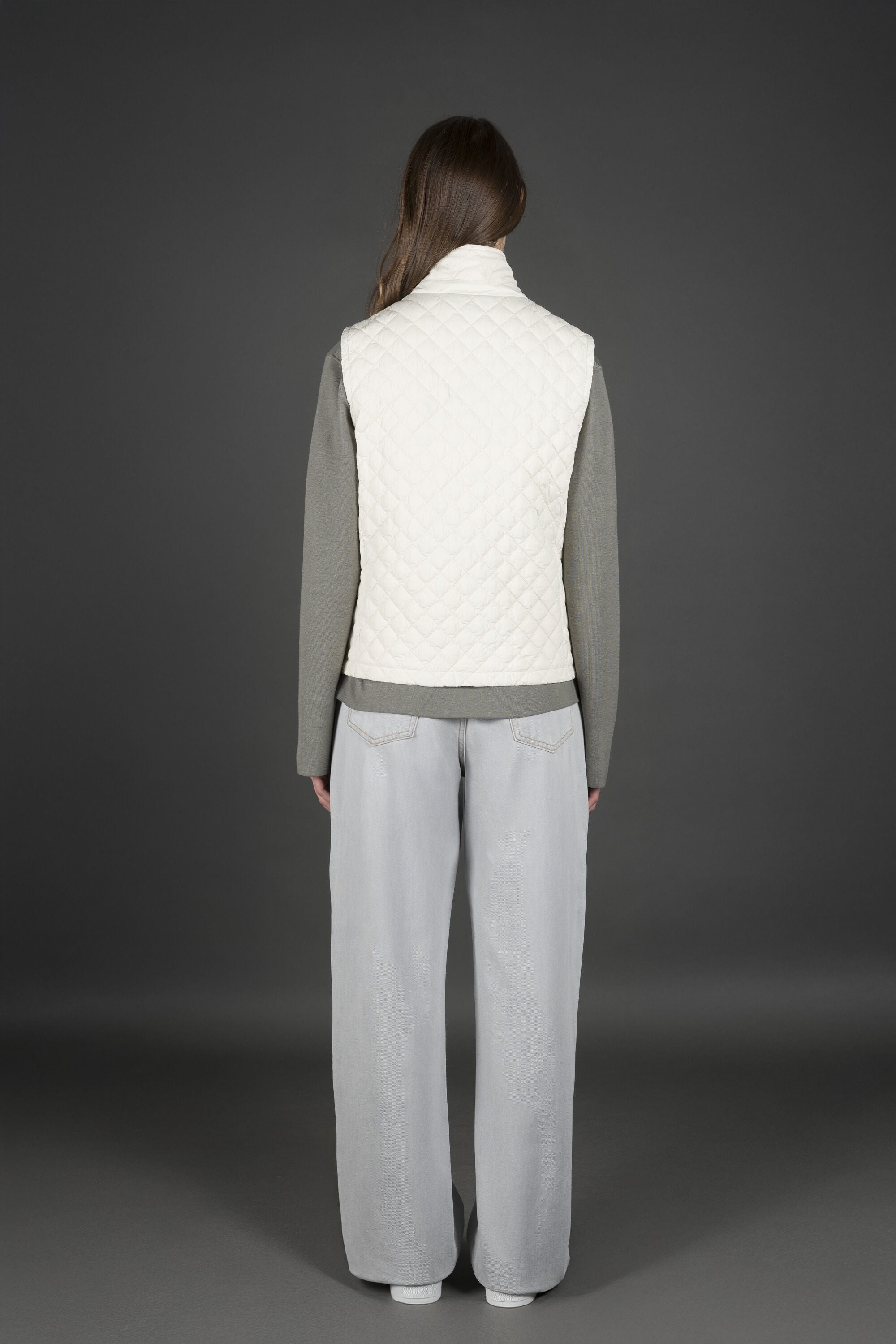 MOORER WOMEN'S CREAM QUILTED VEST