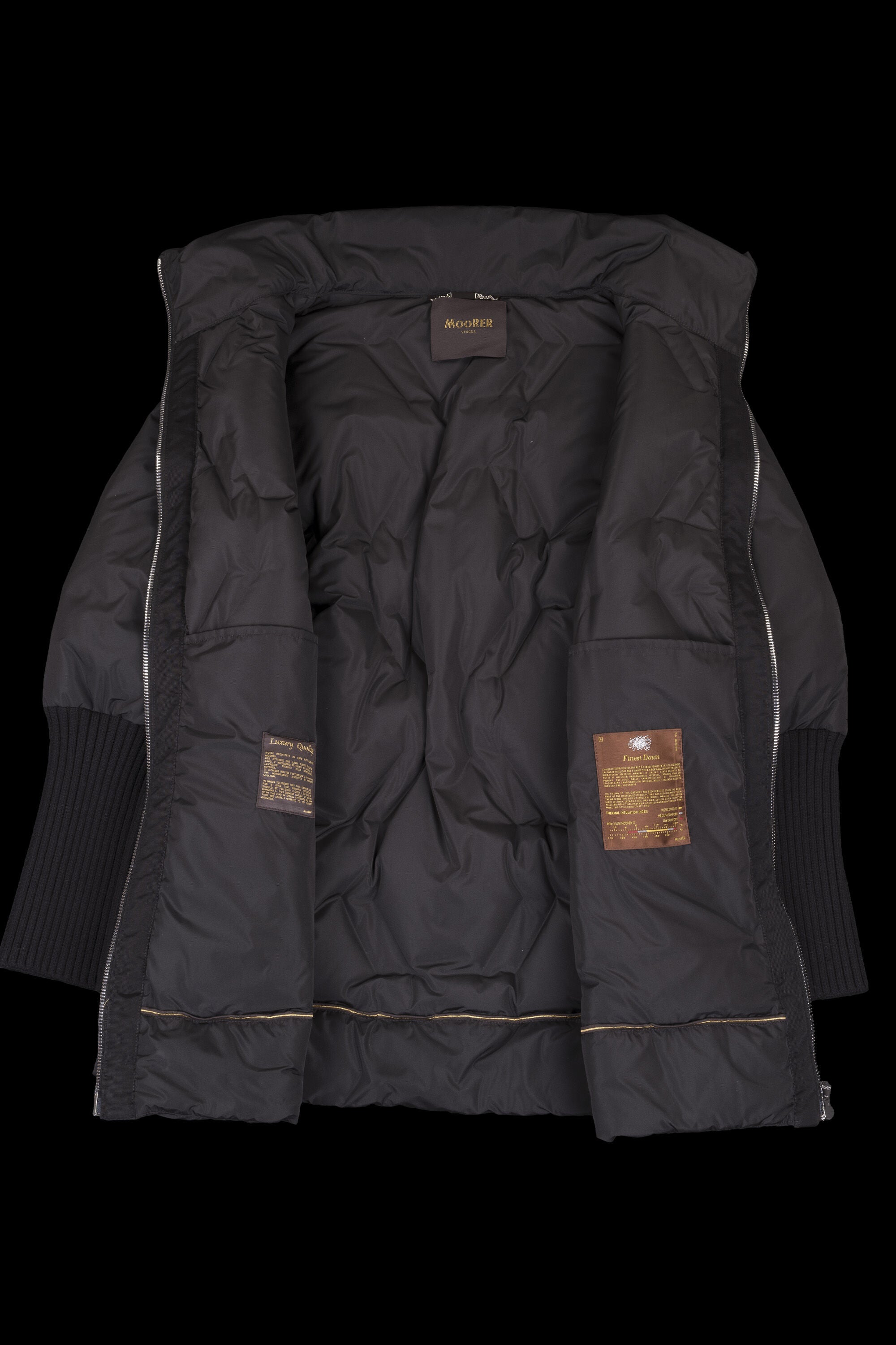 MOORER WOMEN'S BLACK QUILTED OVERSIZED JACKET