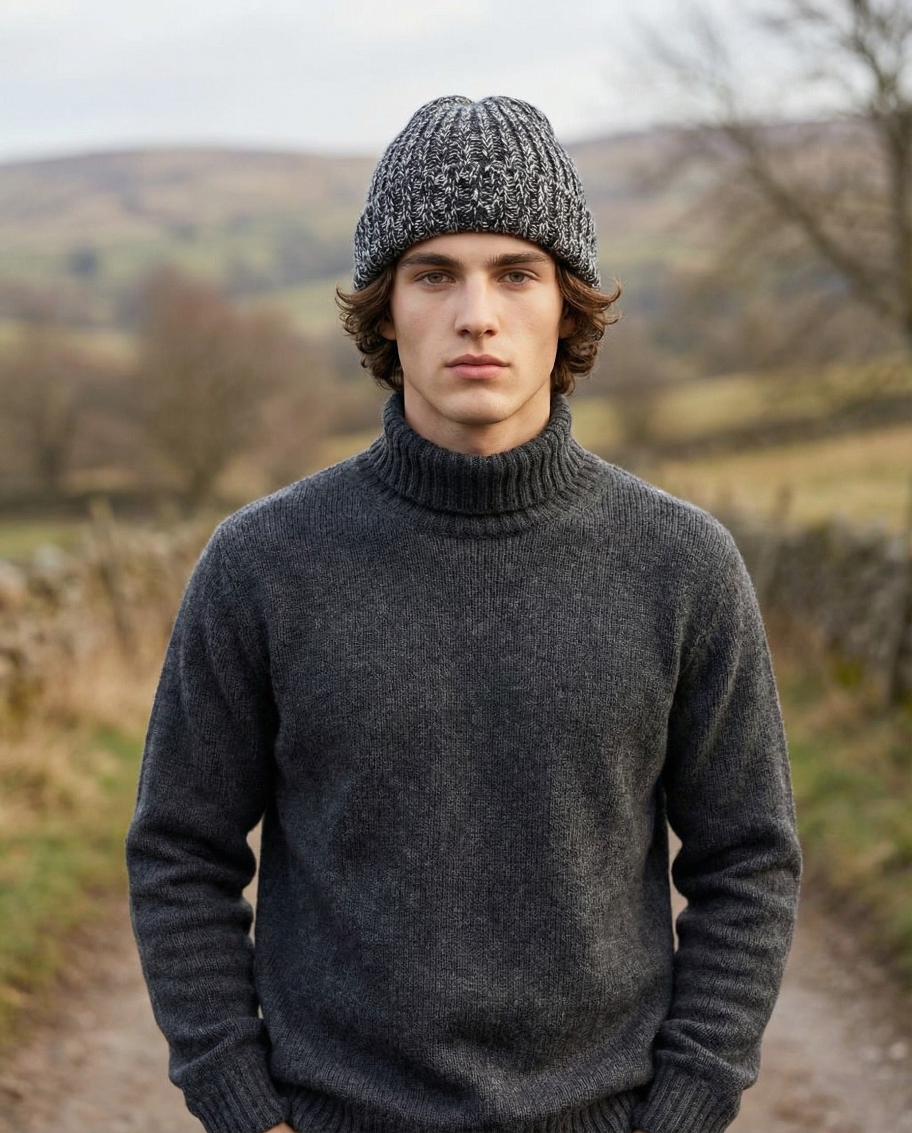 BRUNELLO CUCINELLI MEN'S TWO-TONE CASHMERE KNIT BEANIE