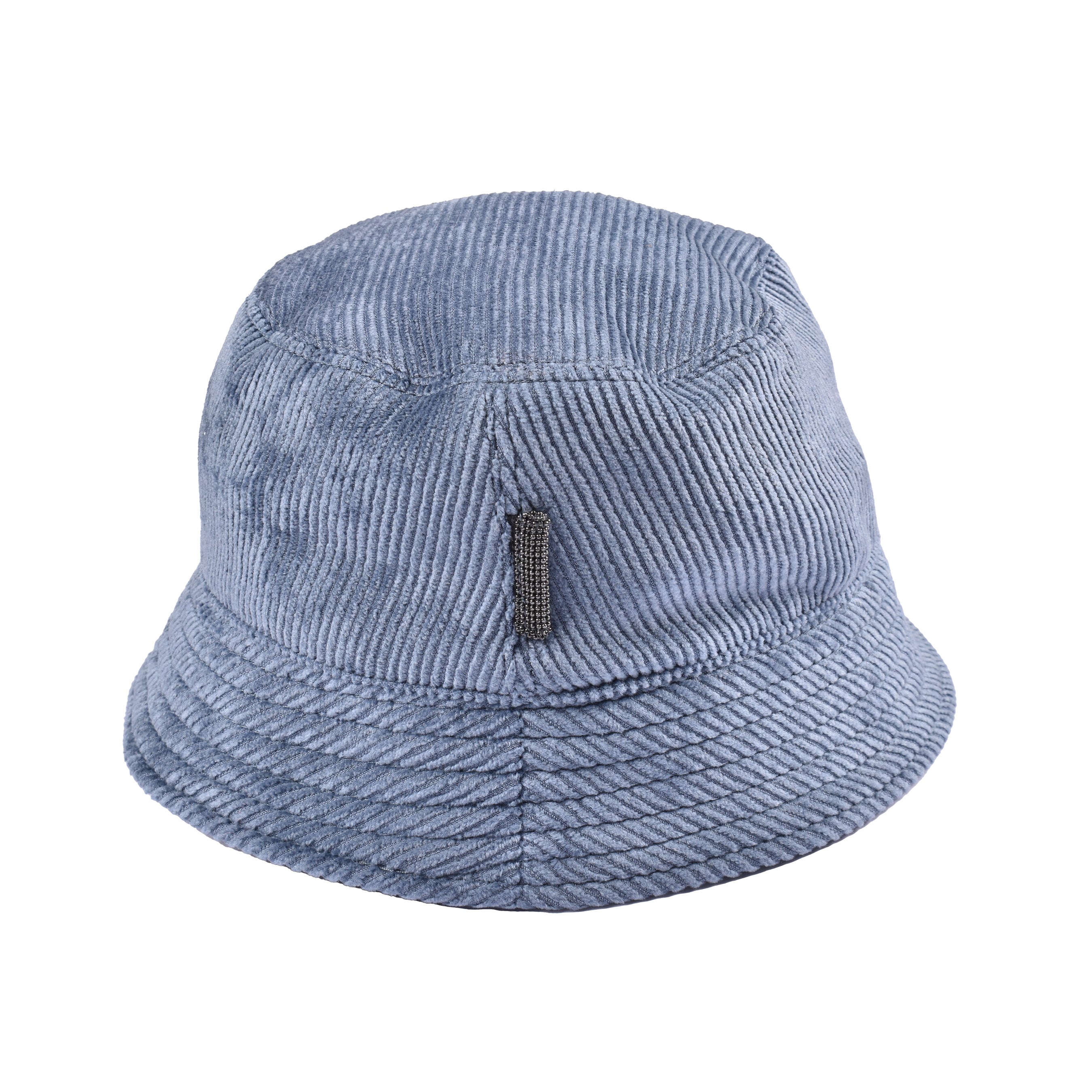 BRUNELLO CUCINELLI WOMEN'S BLUE CORDUROY BUCKET HAT