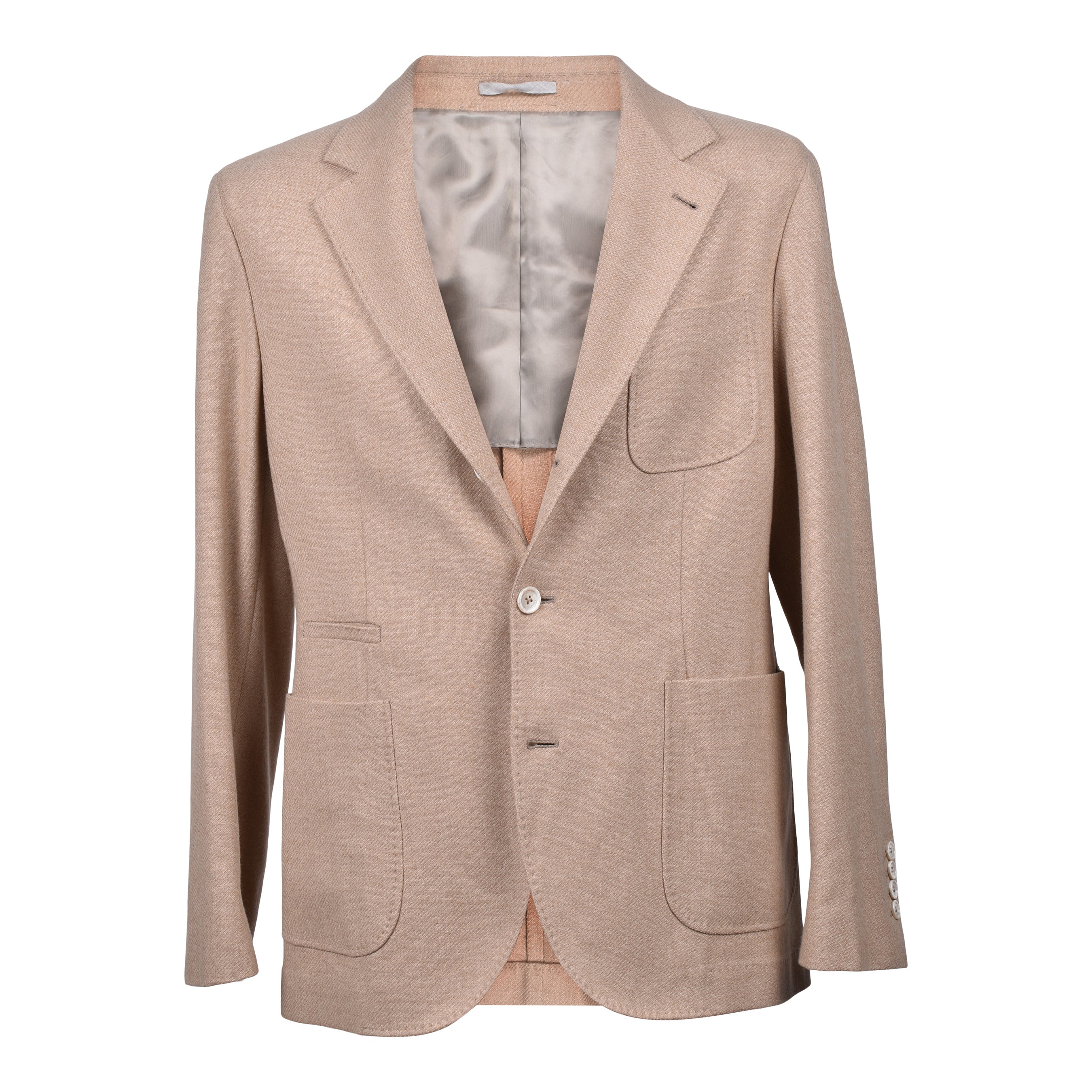 BRUNELLO CUCINELLI MEN'S SAND WOOL BLEND DECONSTRUCTED JACKET