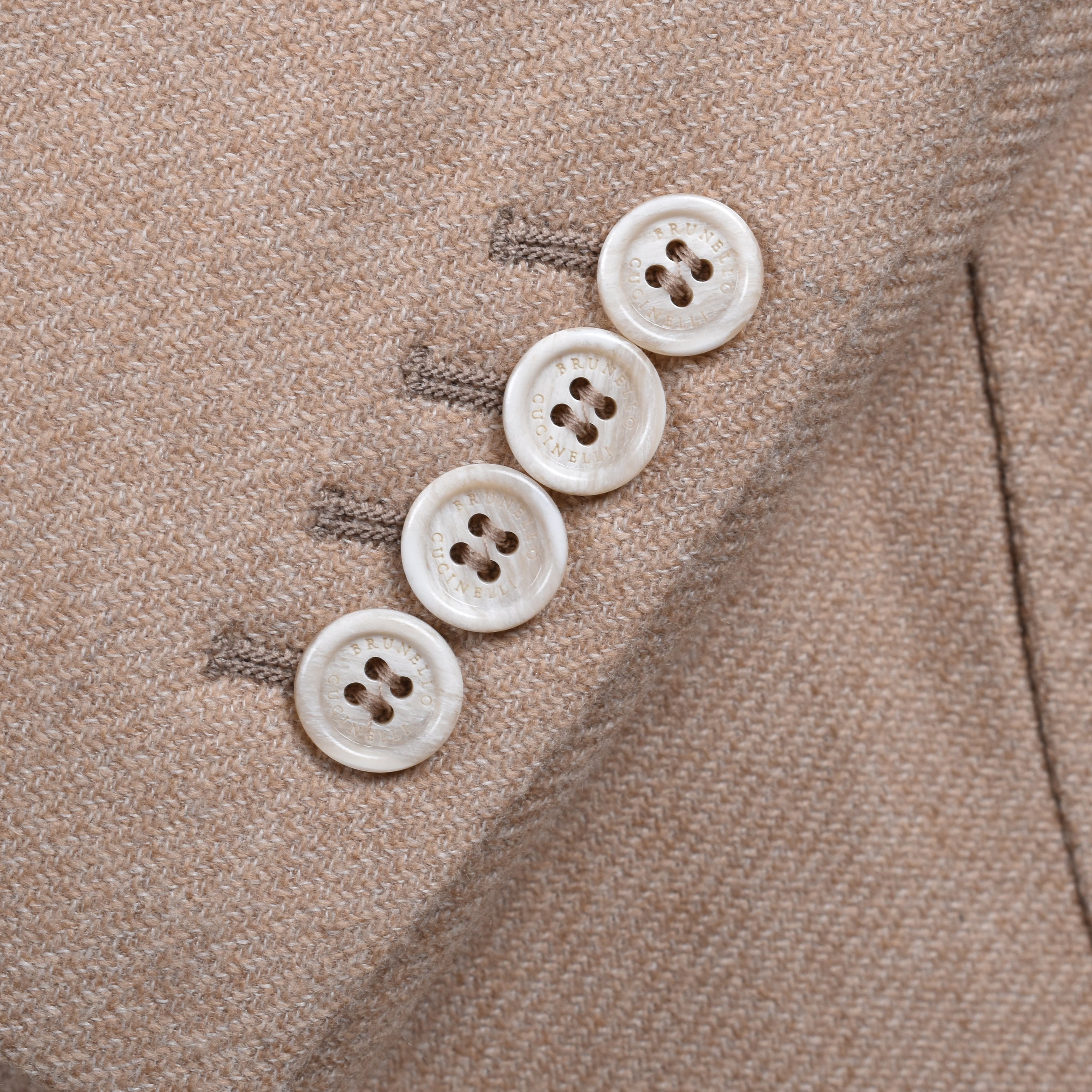 BRUNELLO CUCINELLI MEN'S SAND WOOL BLEND DECONSTRUCTED JACKET