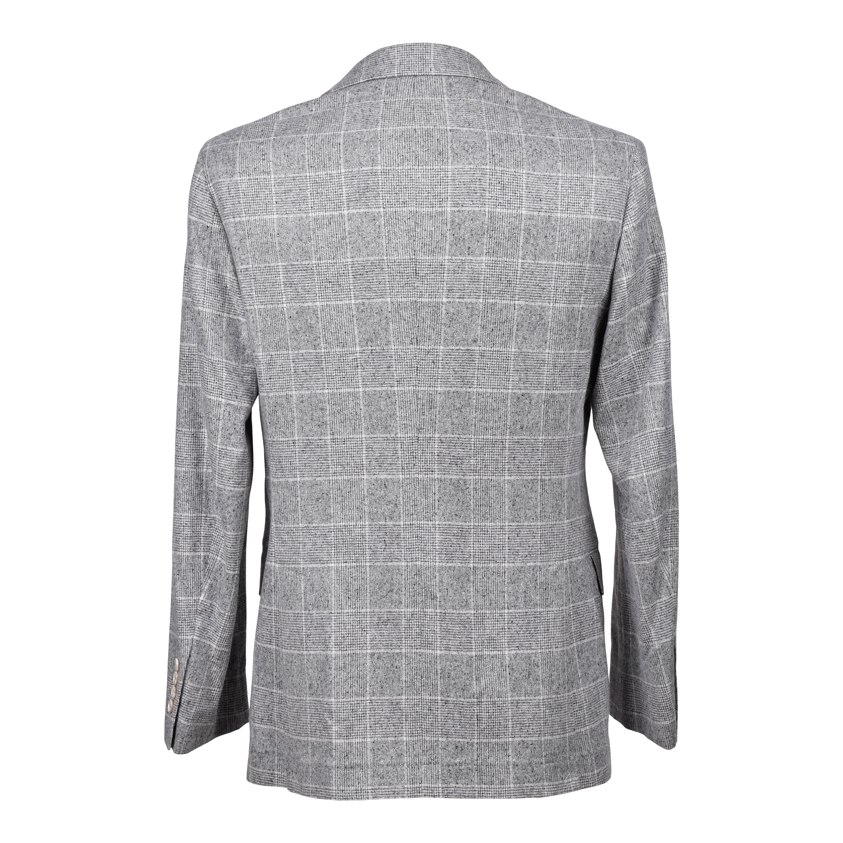 BRUNELLO CUCINELLI MEN'S GREY SILK WOOL DOUBLE BREASTED BLAZER