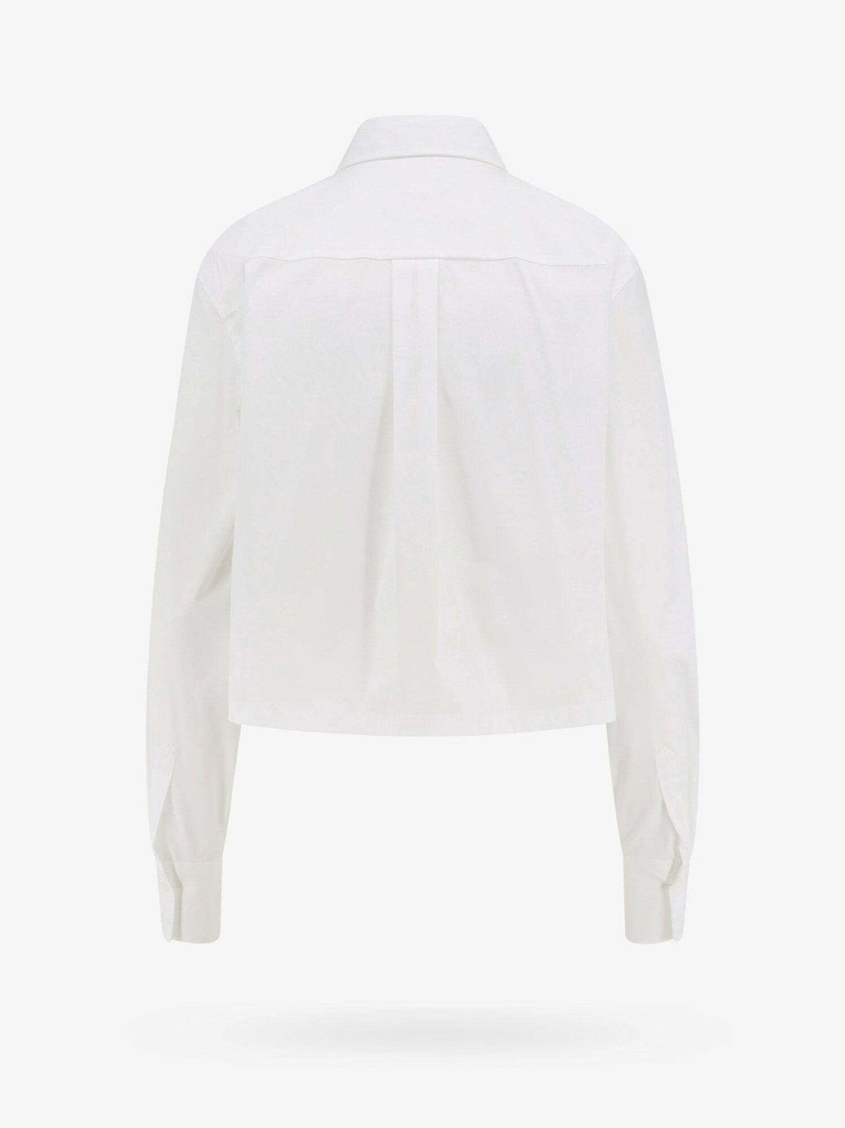 BRUNELLO CUCINELLI WOMEN'S OPTICAL WHITE CROPPED BUTTON-UP SHIRT