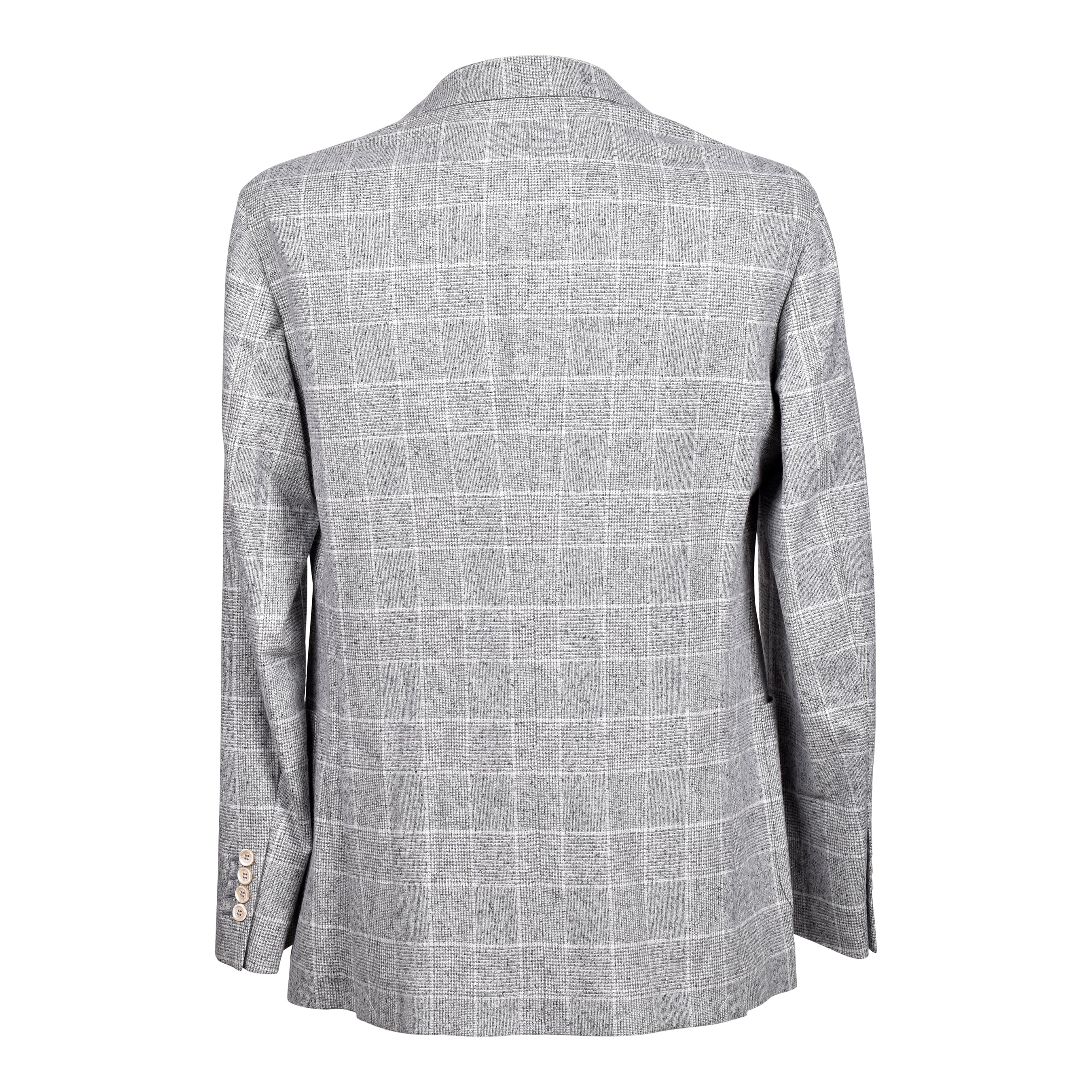 BRUNELLO CUCINELLI MEN'S GREY WOOL DOUBLE BREASTED BLAZER