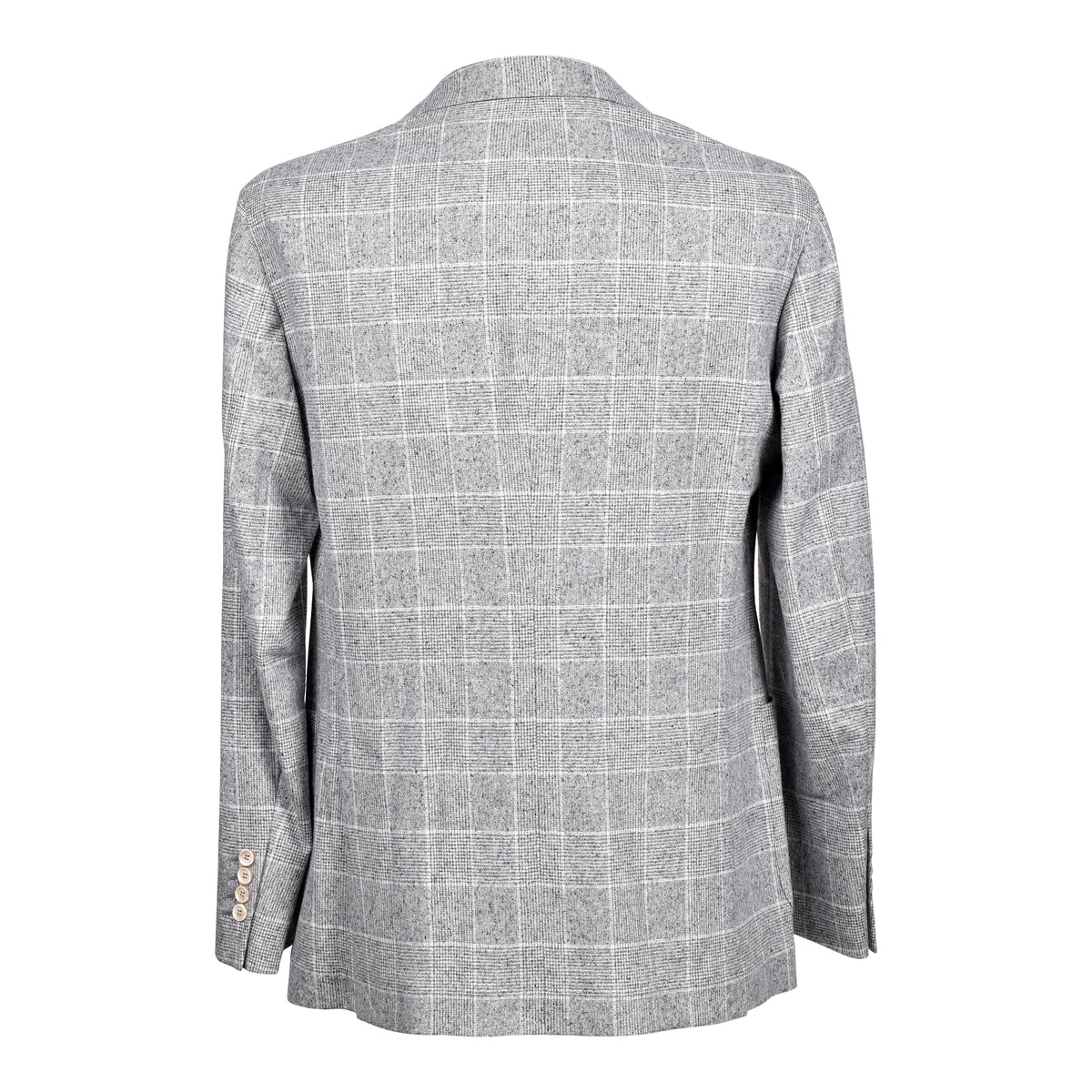 BRUNELLO CUCINELLI MEN'S GREY WOOL DOUBLE BREASTED BLAZER
